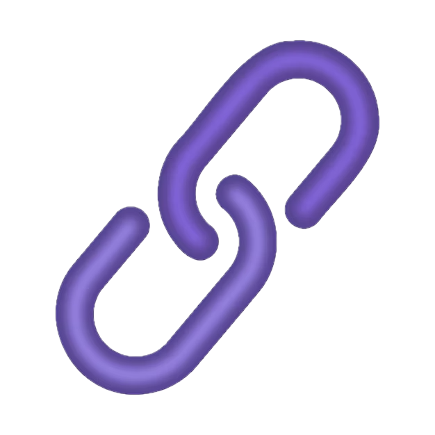 Illustration of a purple chain link with a shadow.