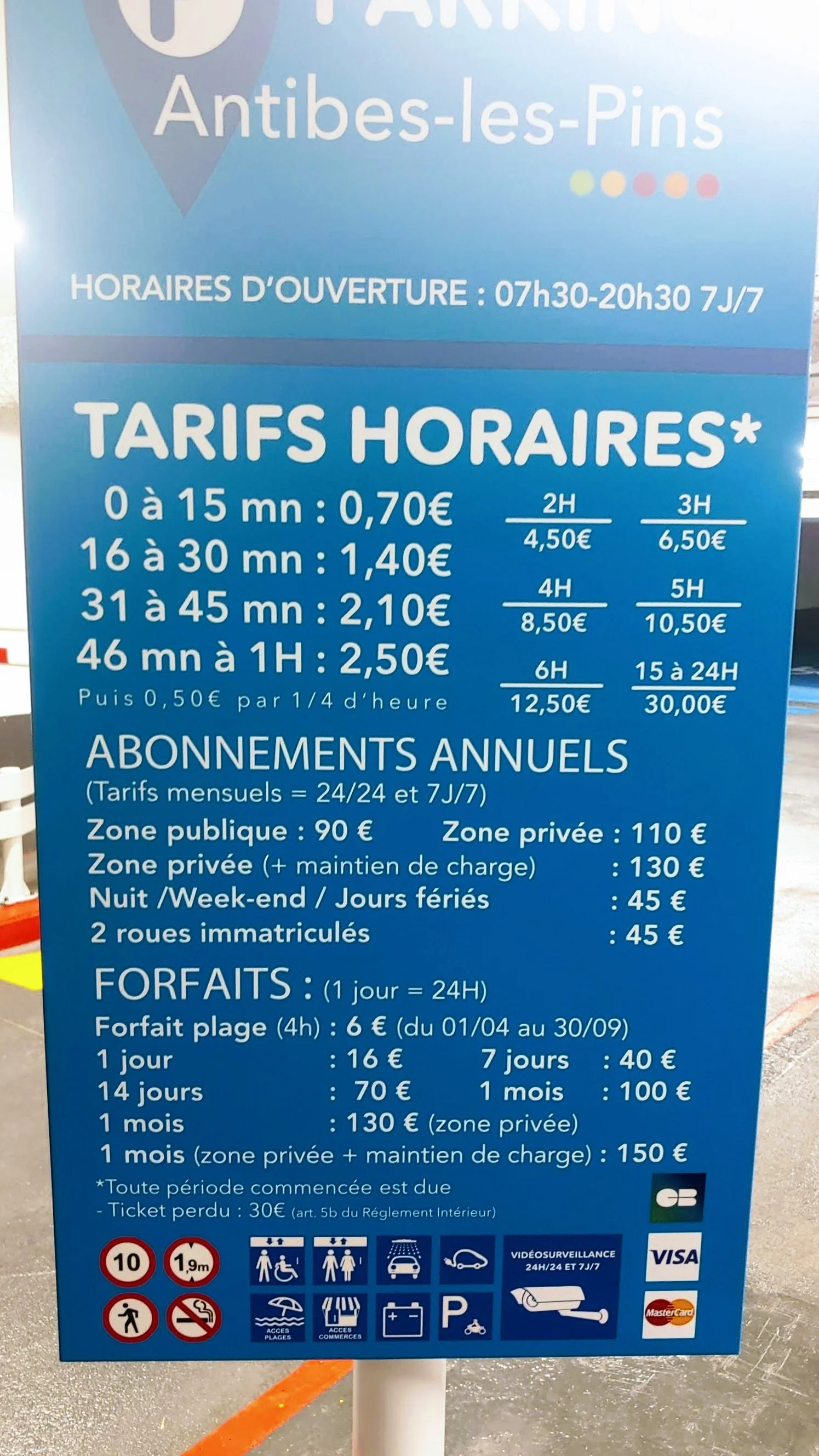 tarifs parking public parc exflora