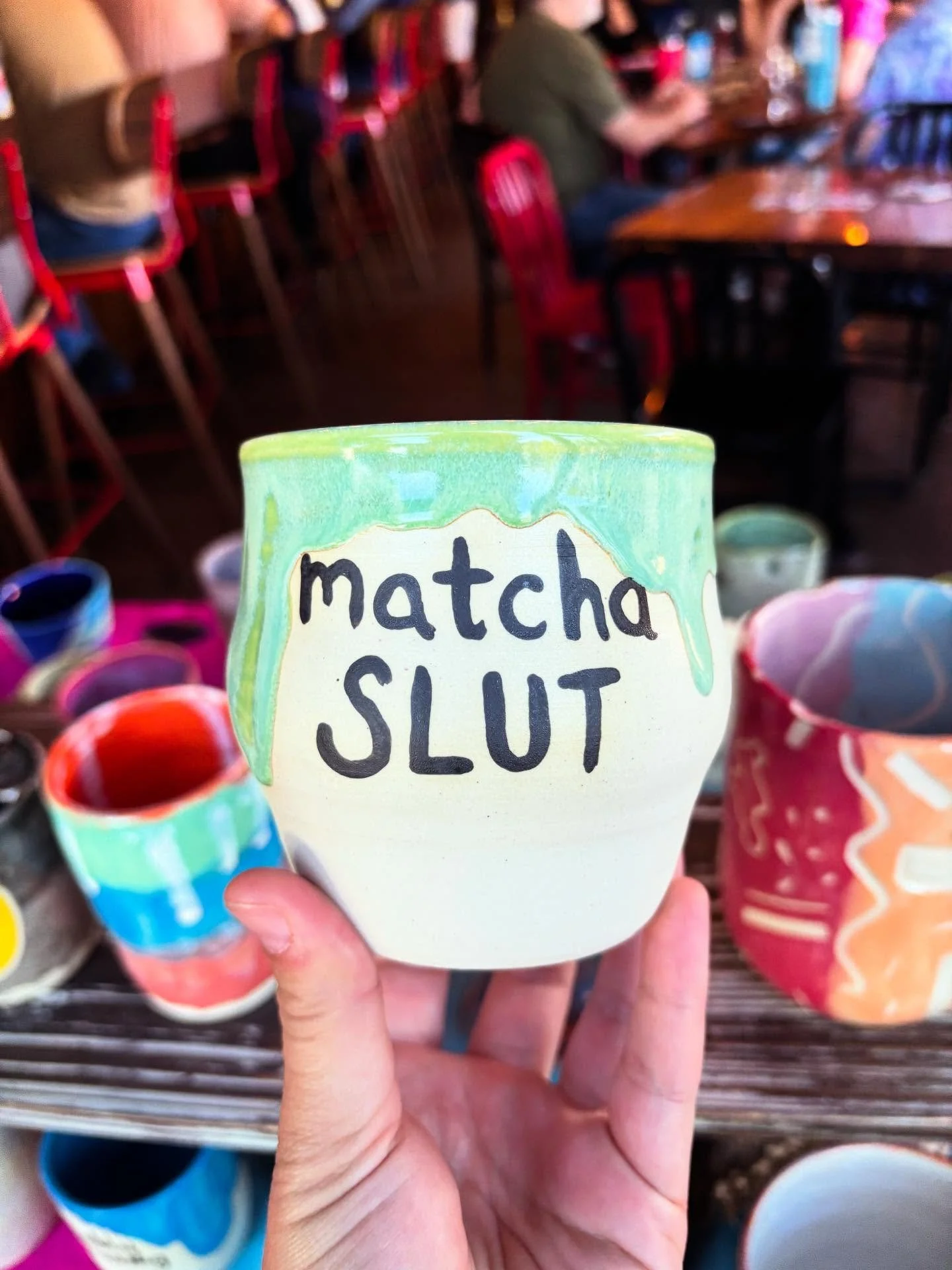 Are you a matcha babe or coffee babe? Or neither?!! Tell me in the comments!! You already know my choice: ☕️

#matcha #matchalover #mug #ceramics #handmade #smallbiz
