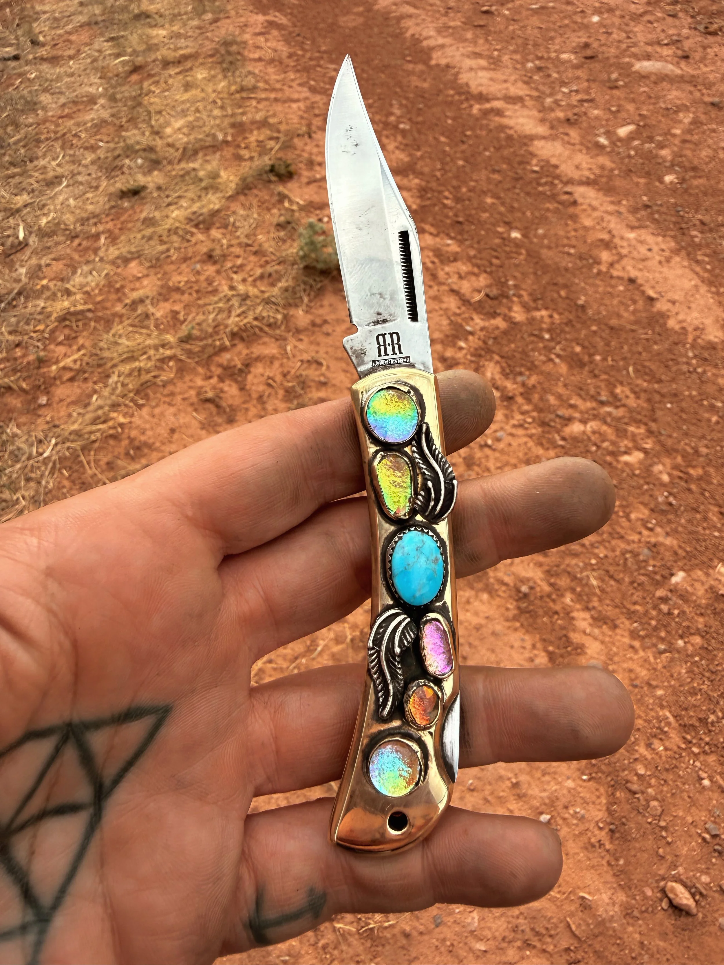 Iridescent Feather Pocketknife