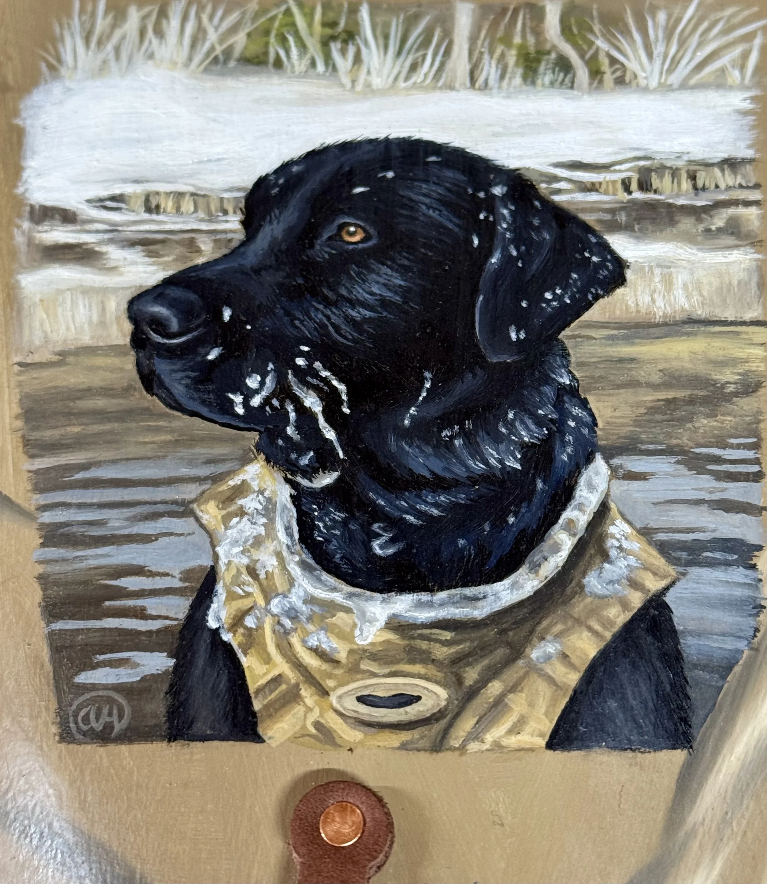 Oil painted remarque of Maverick on the Goose urn Bottom.