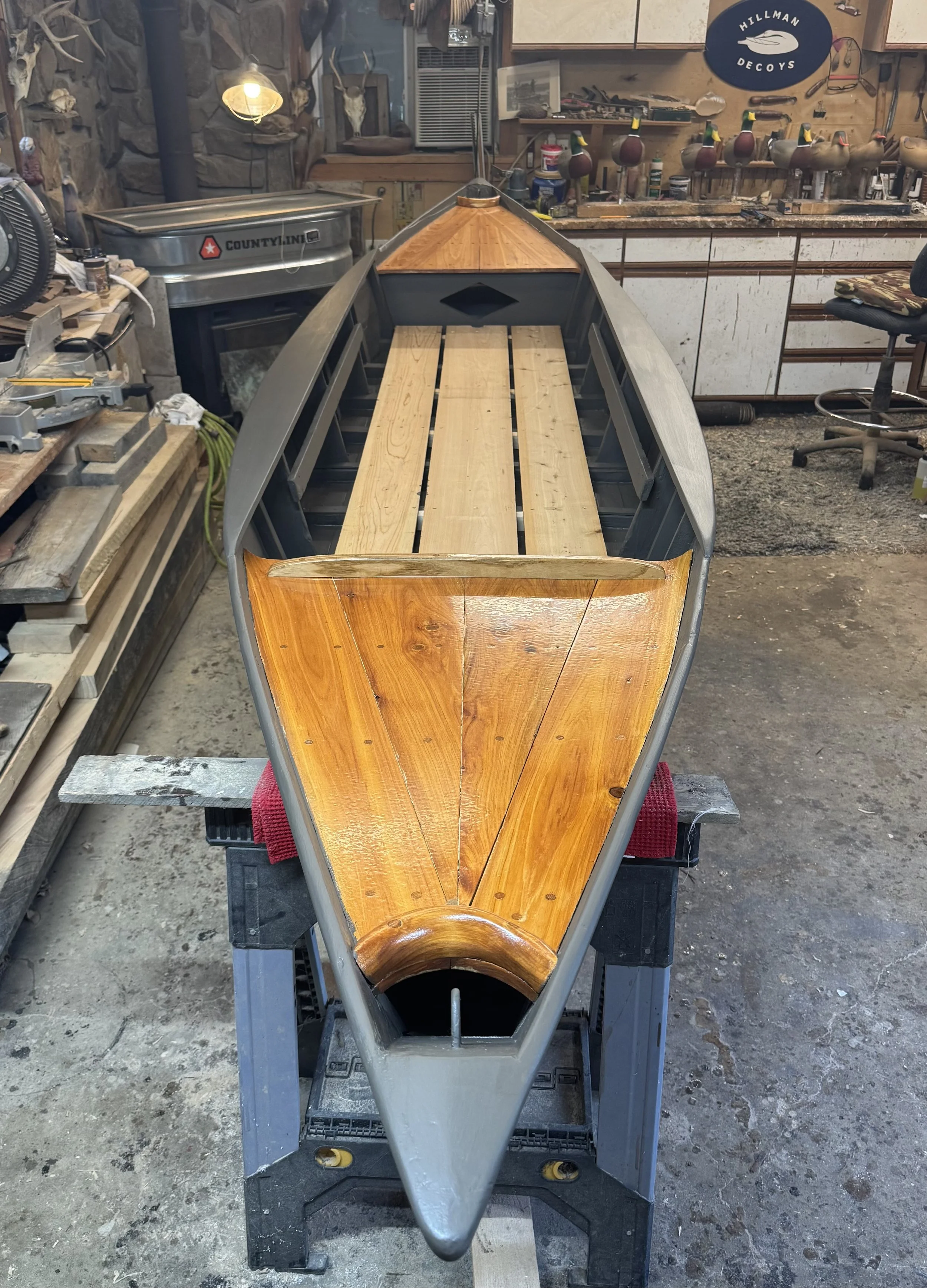 White cedar boat deck