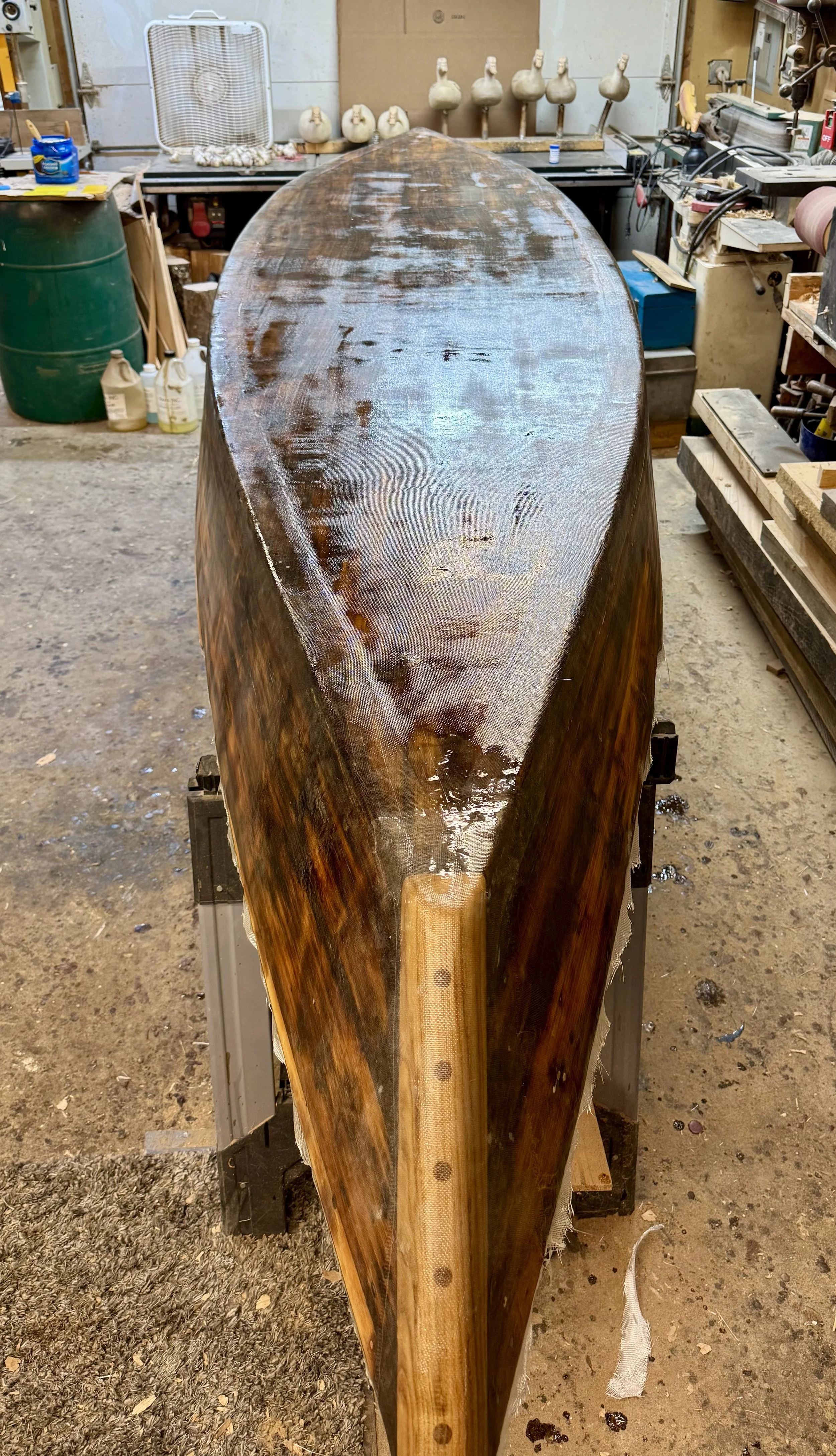 Fiberglass rail bird skiff