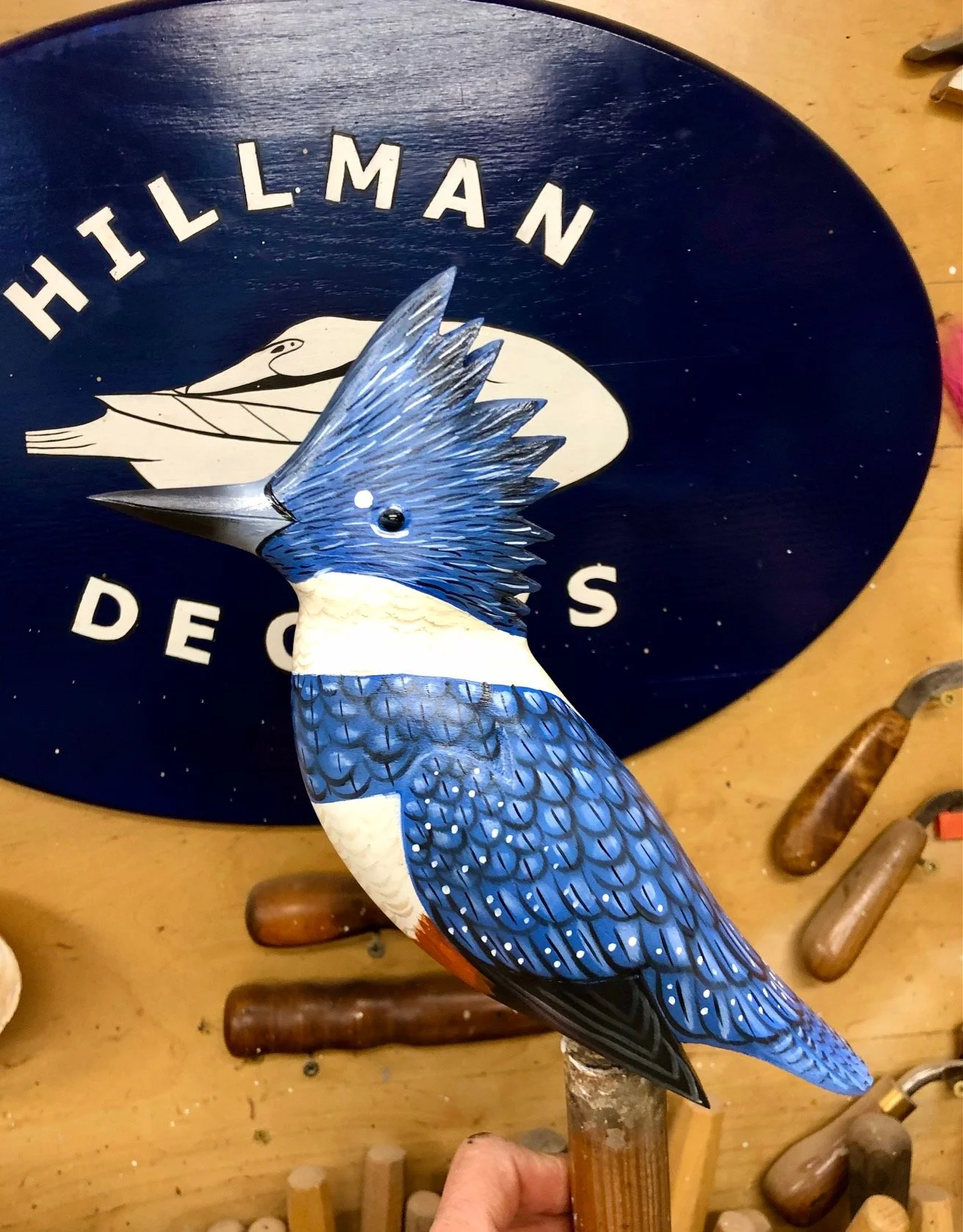 King Fisher carving