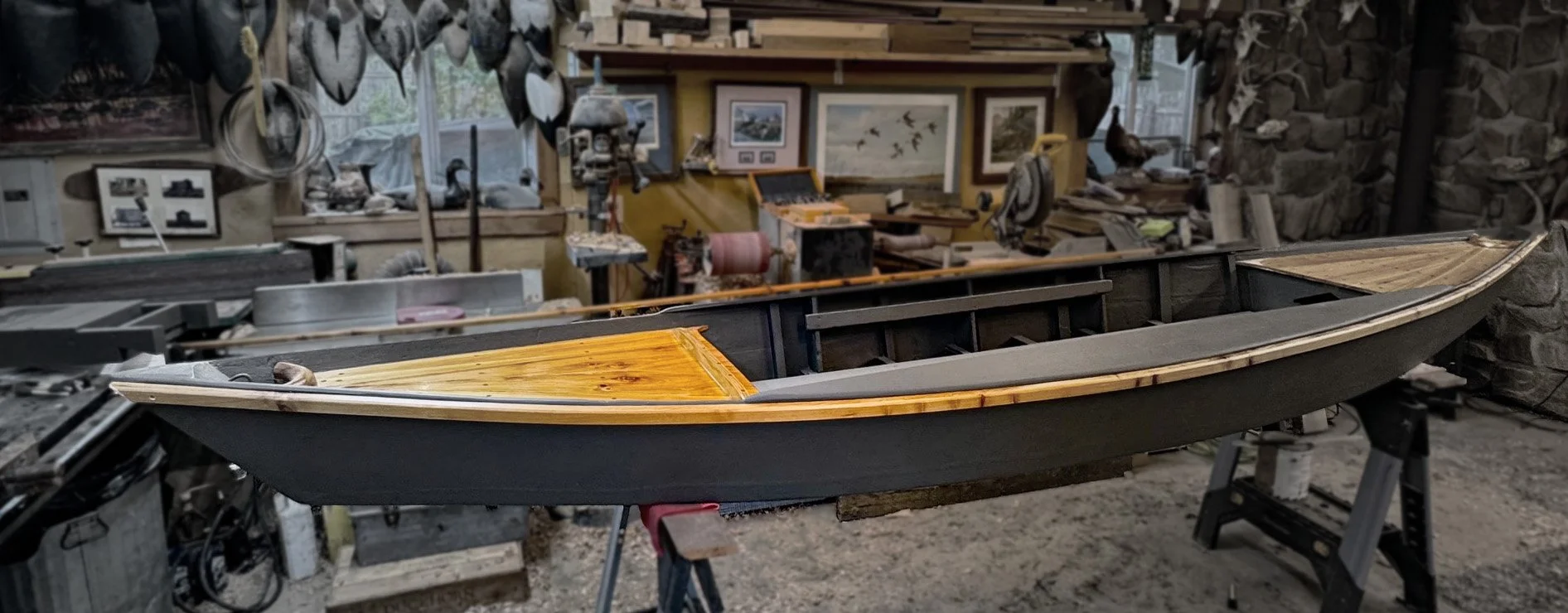 rail skiff in shop