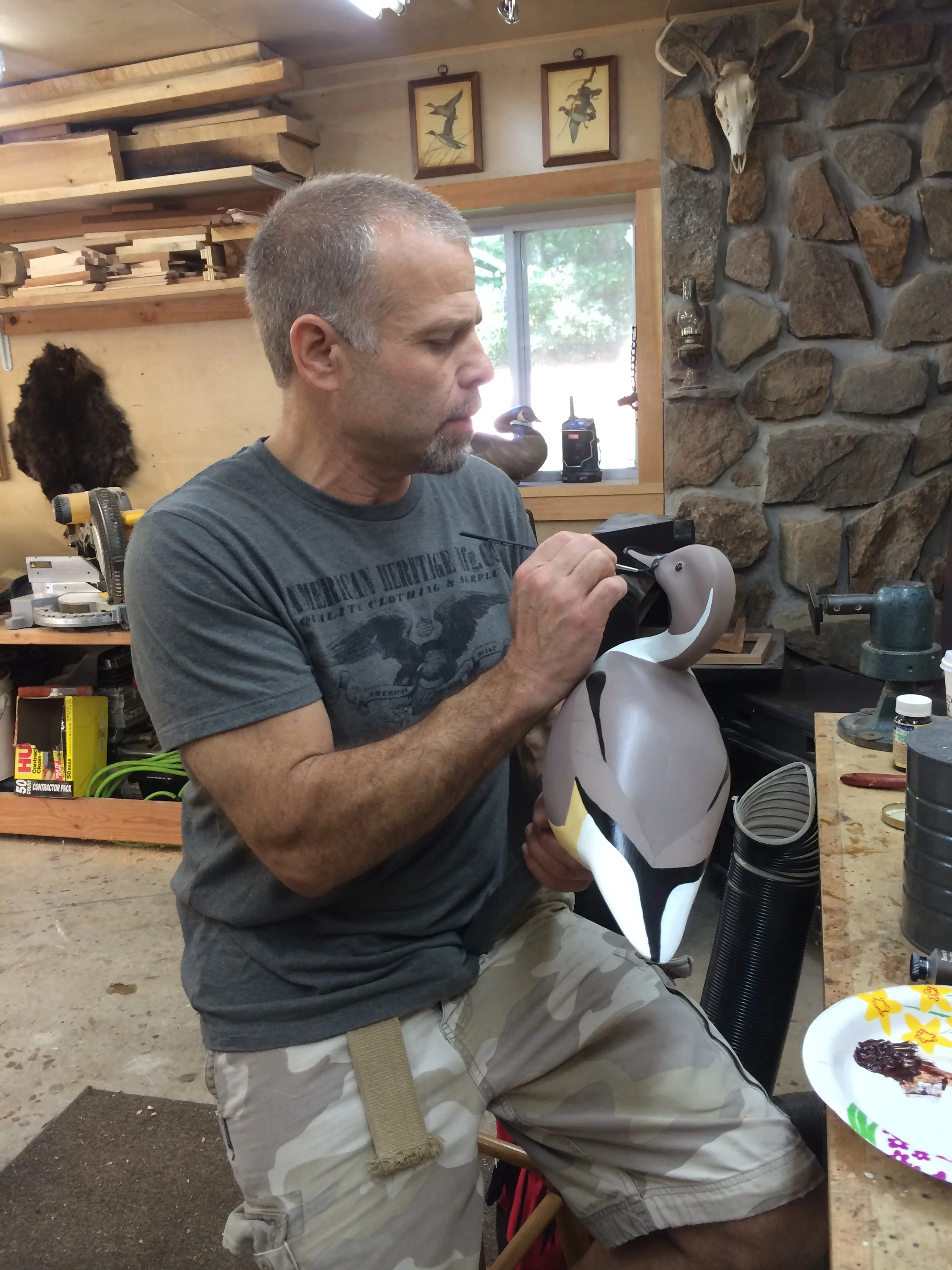 Dave painting a Pintail