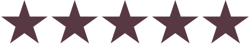 Five purple stars aligned horizontally.