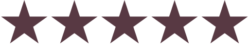 Five purple stars arranged horizontally