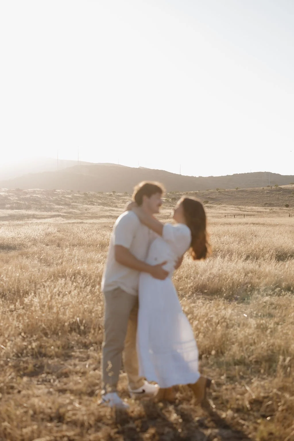 Golden-hour kiss in the grasslands of Mission Trails Regional Park