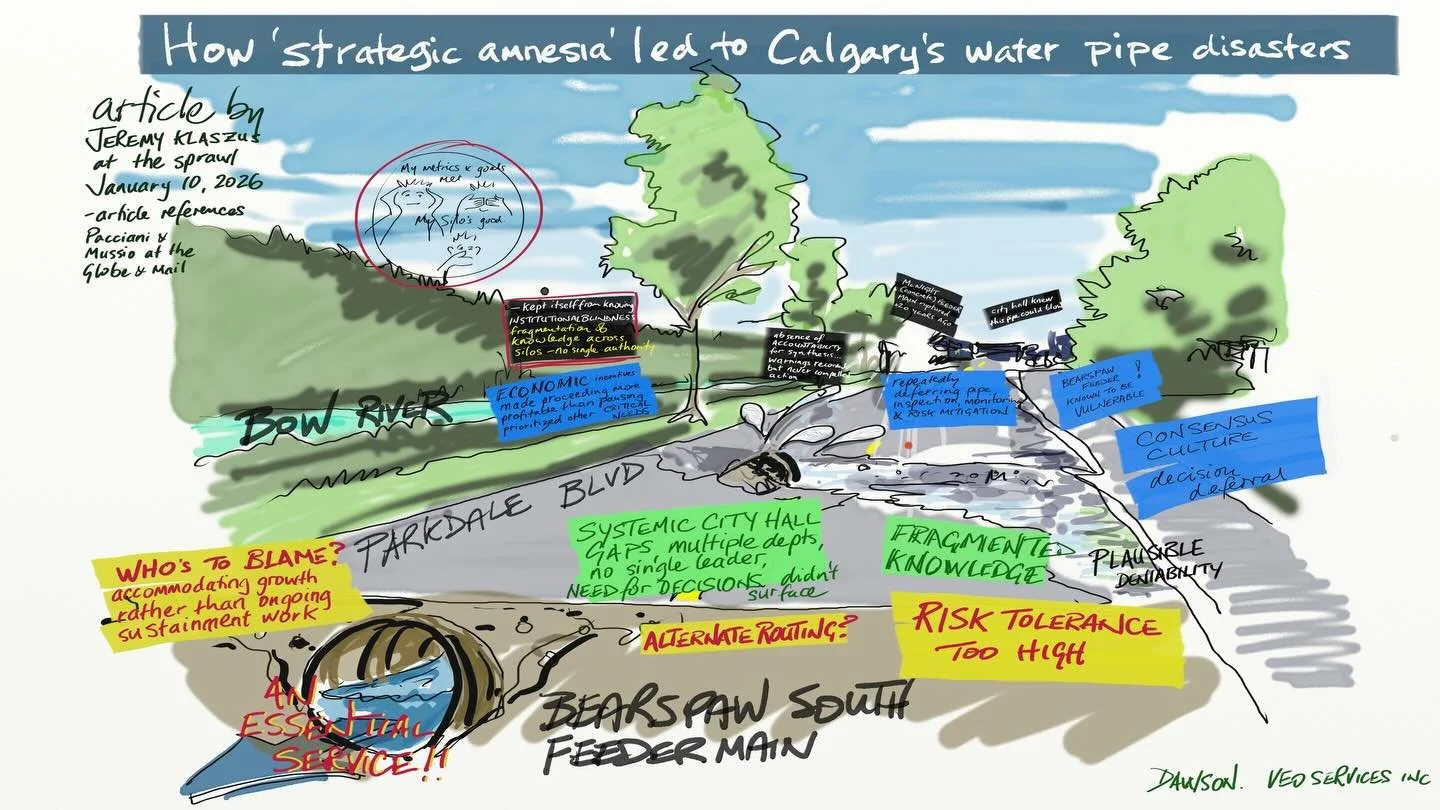 A quick iPad graphic note about the water main break. Amazing work being done near my home by City crews. I&rsquo;m very grateful for such speedy and competent repair work. Keeping up to date with developments I came across Jeremy Klaszus&rsquo; Janu