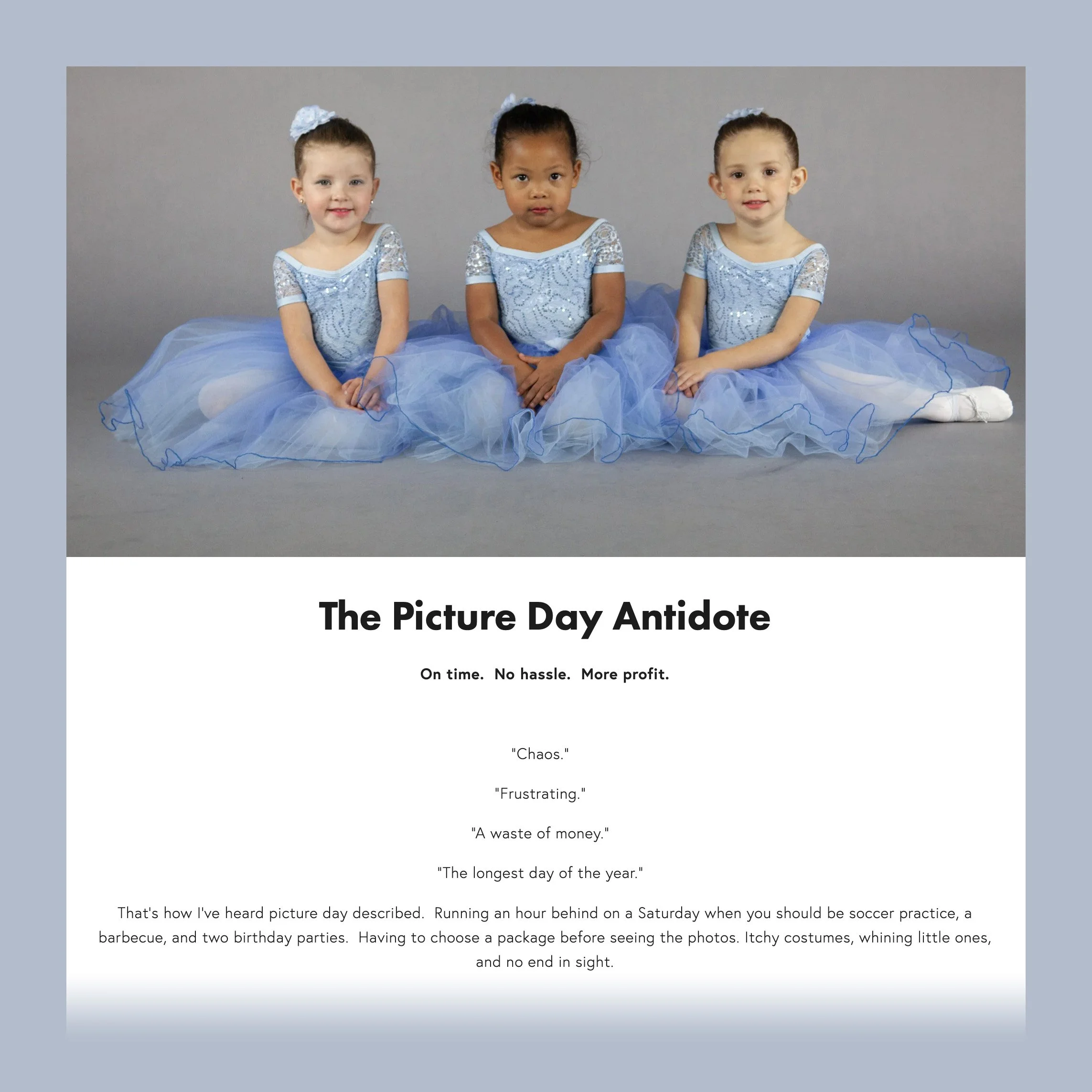 Dance Studio Picture Day Antidote (Click for full page)