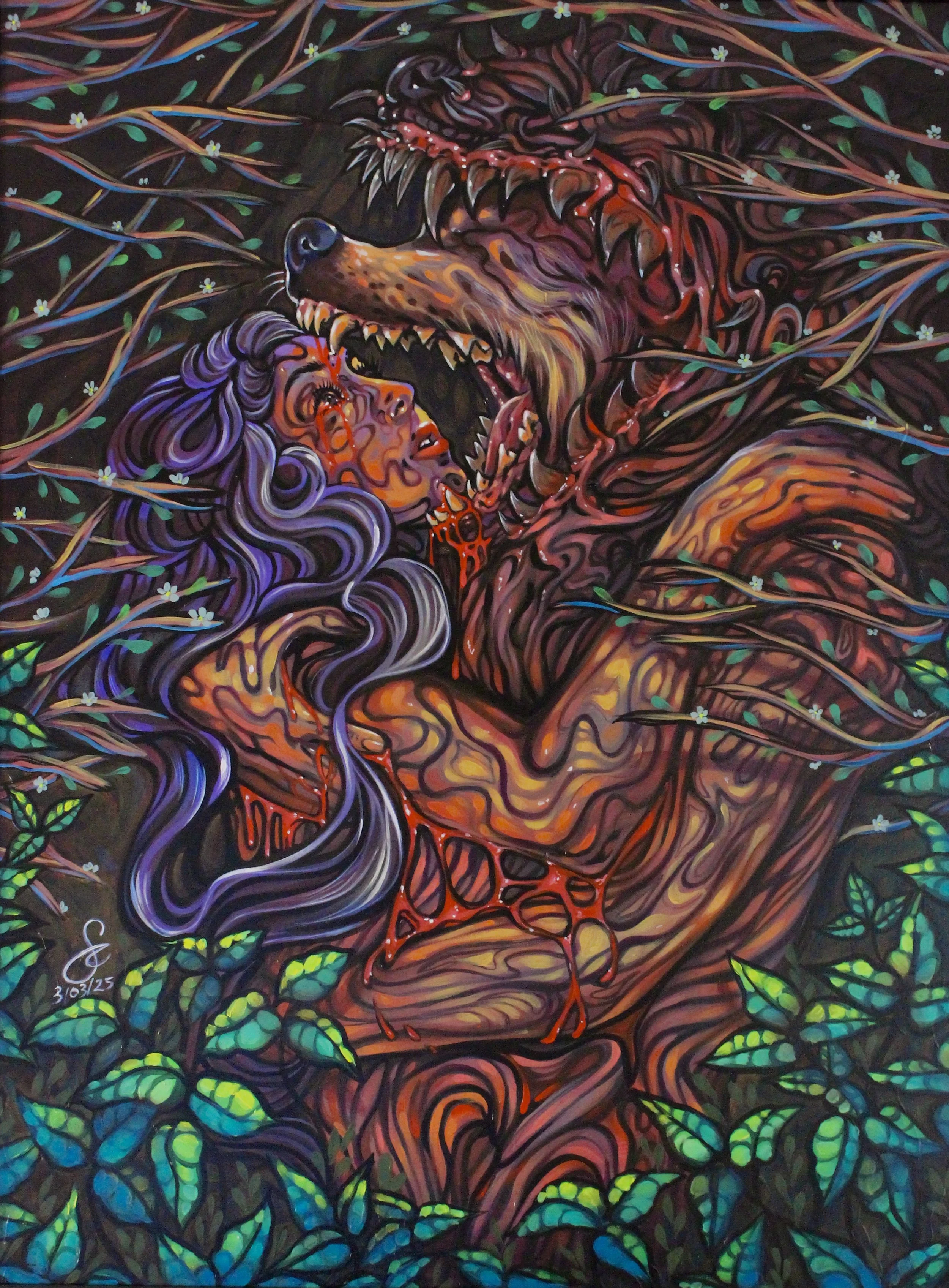 Original Painting "The Wolf's Bride"