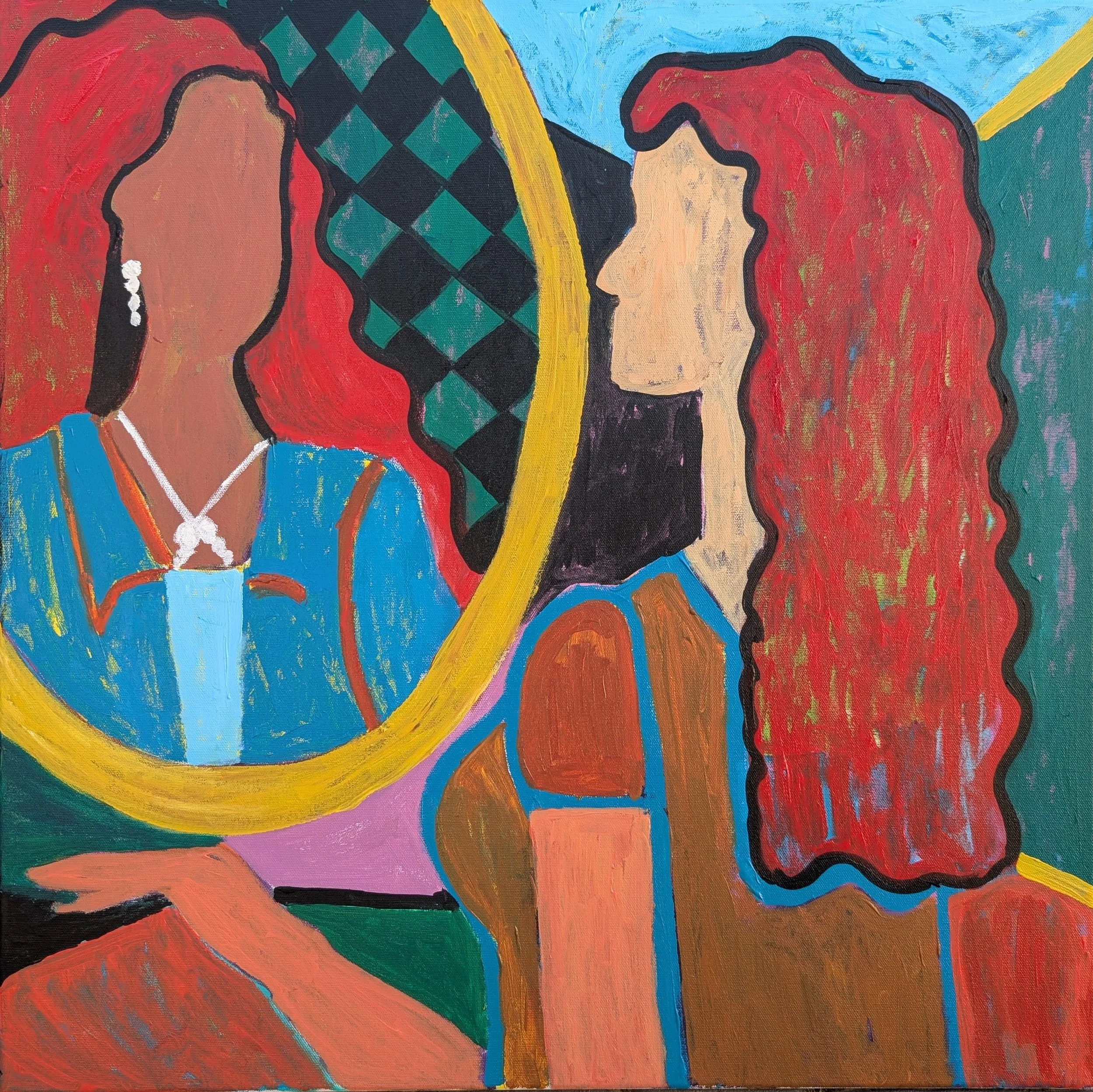 'Self Talk'  24x24x0.75 inches Acrylic on stretched canvas