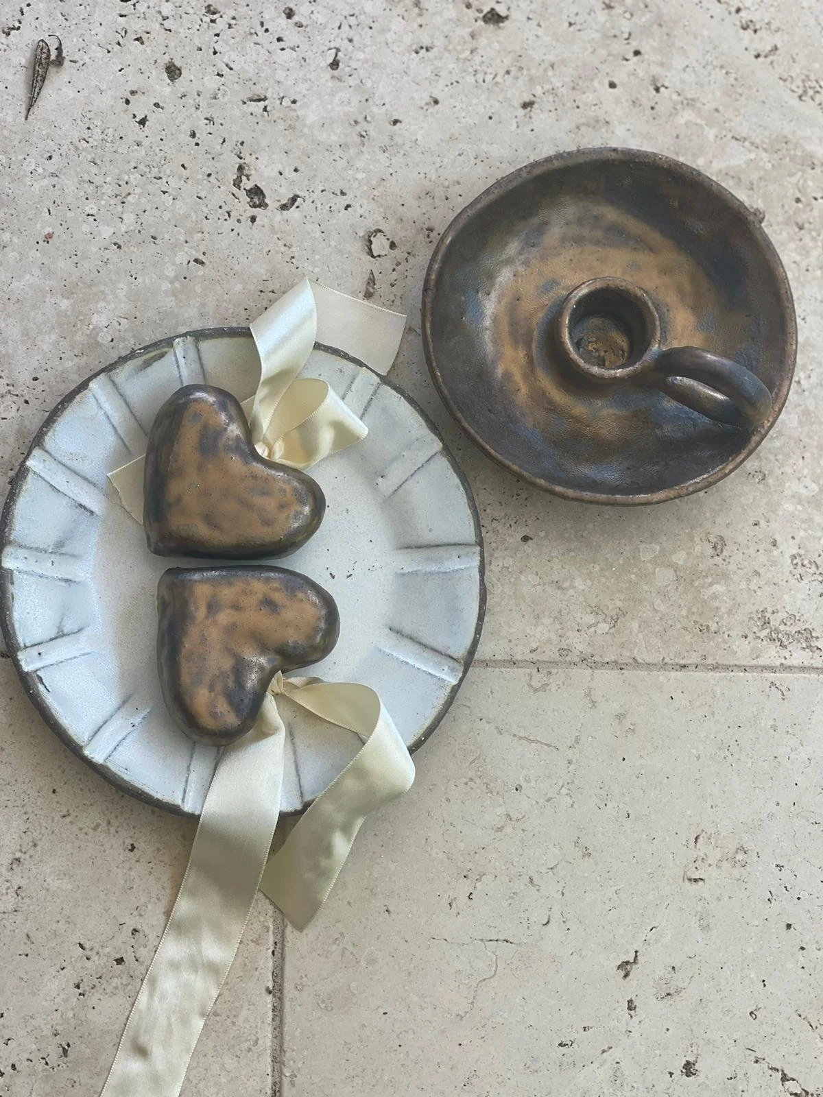 Rust Candle Holder – handcrafted ceramic candle holder by Melissa Lellouche in rich rust glaze, featuring warm earthy tones and minimalist design.