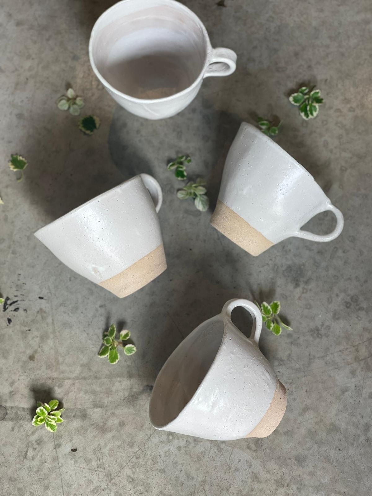 Linen White XL Mug – 600ml handmade ceramic mug by Melissa Lellouche with matte glaze. Part of the Linen White Collection.