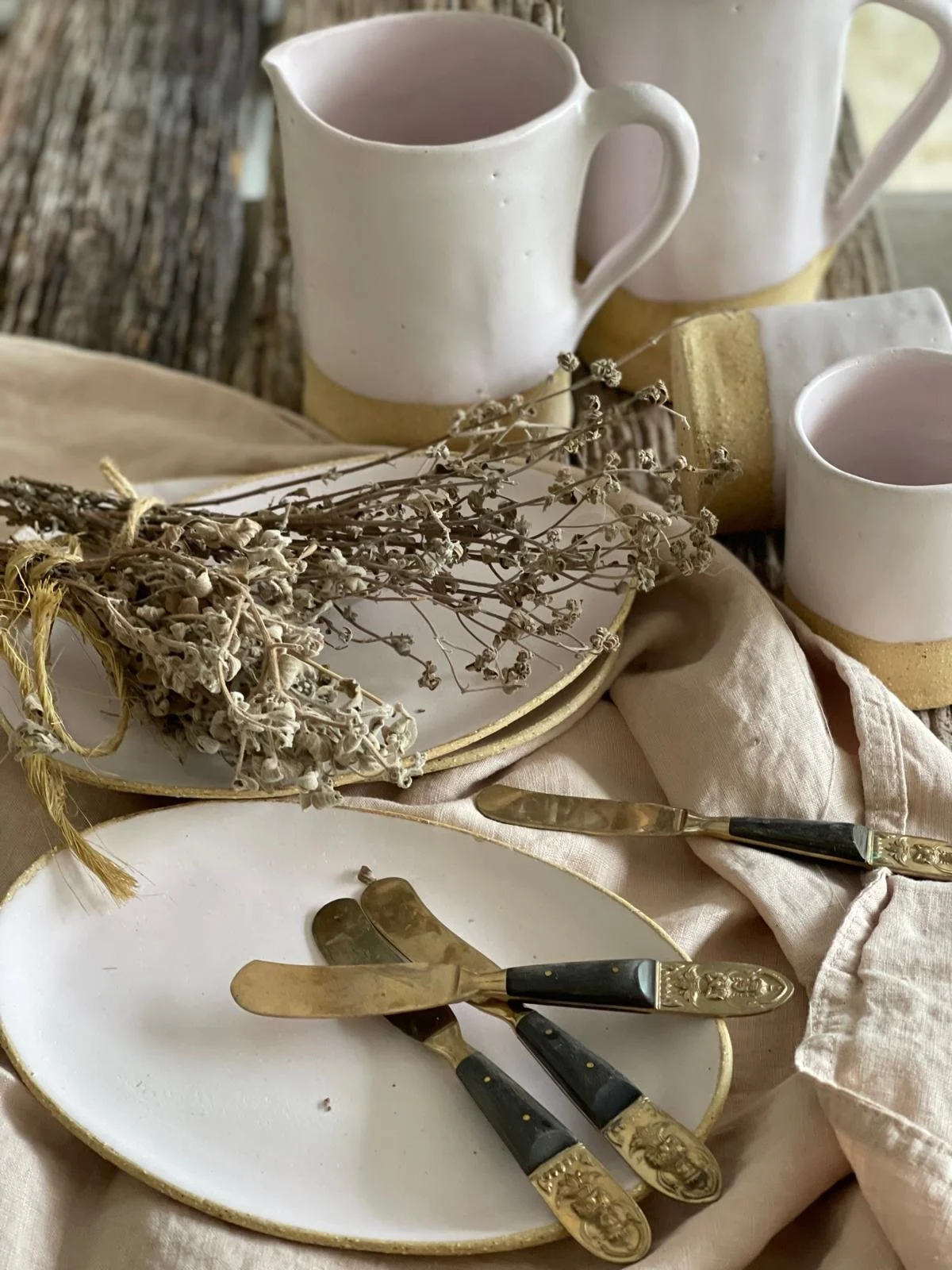 Blush Oval Side Plate – 22cm handmade ceramic plate by Melissa Lellouche featuring a matte blush glaze and raw edge. Part of the Blush Collection.