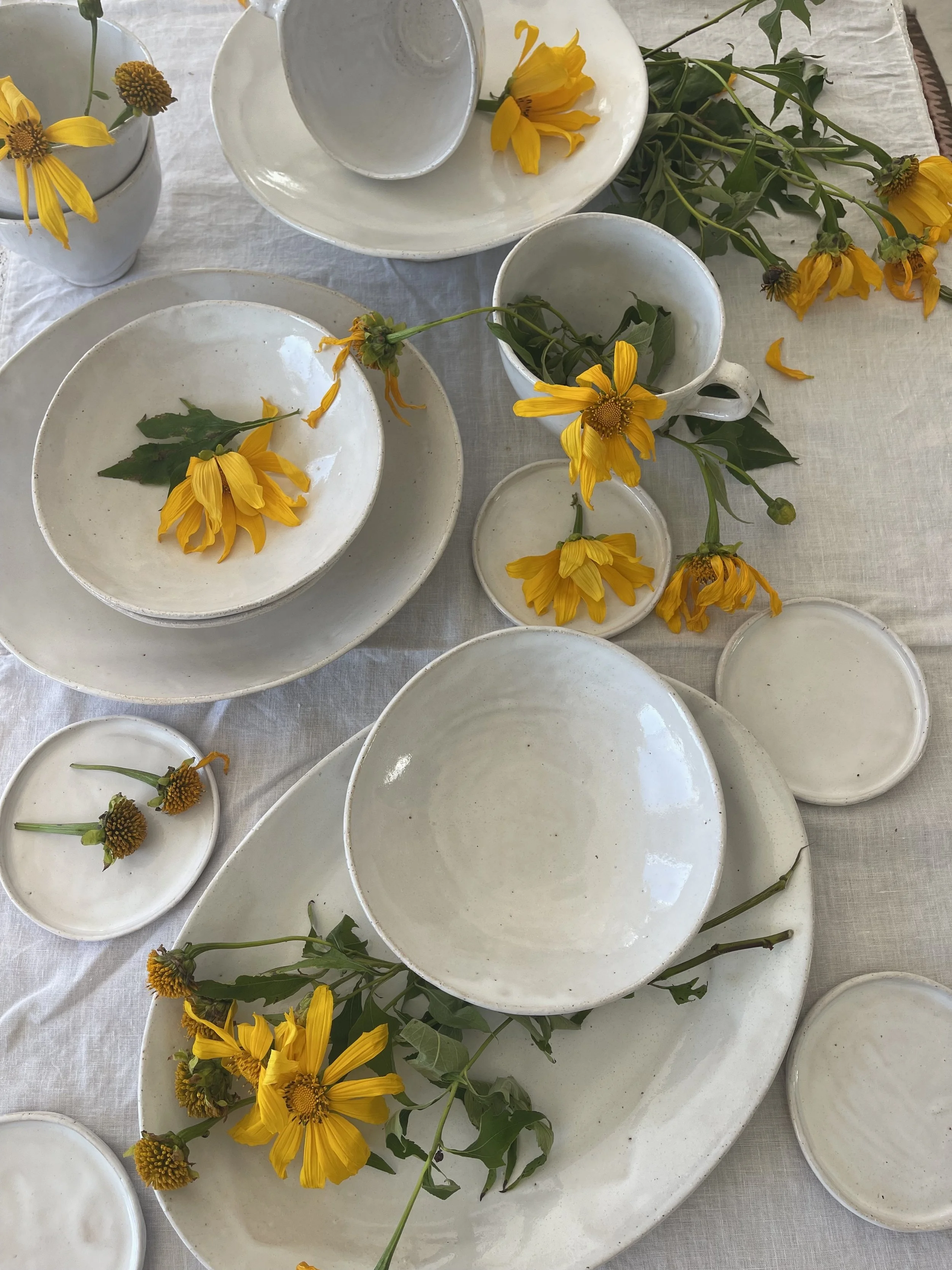 French White Large Serving Bowl