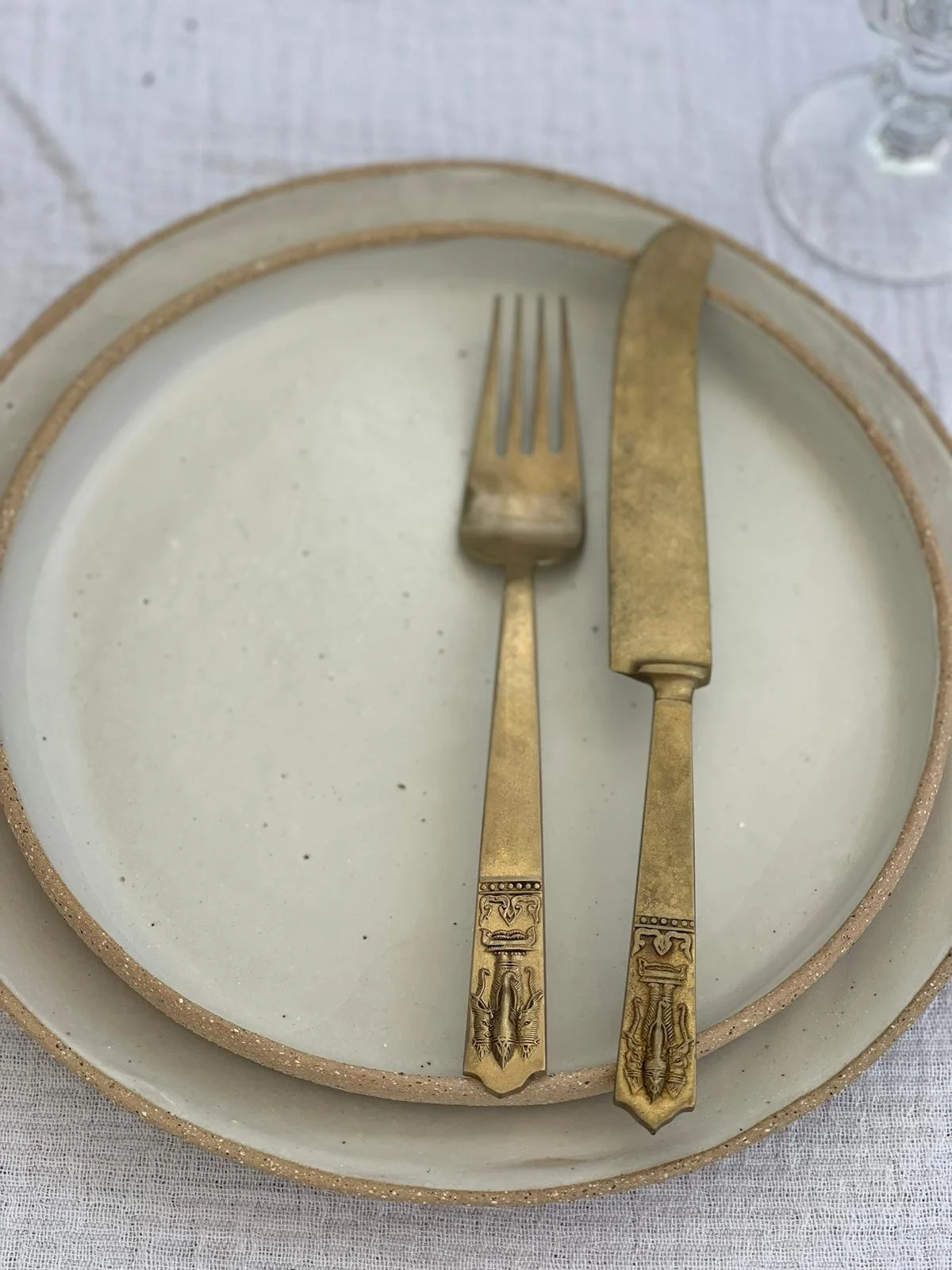 Linen White Breakfast Plate