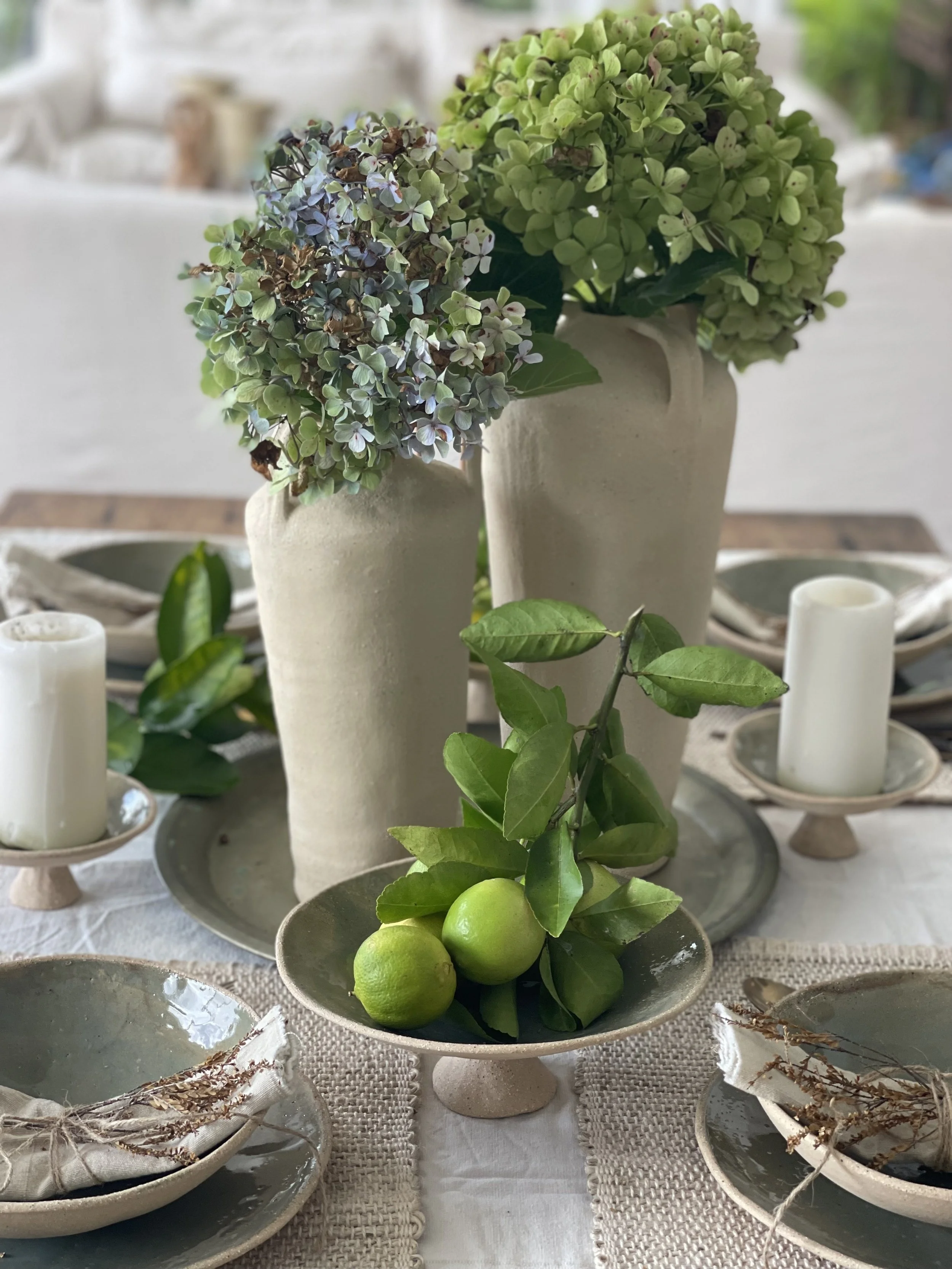 Handmade 26cm Olive Green Ceramic Dinner Plate by Melissa Lellouche with gloss glaze finish.