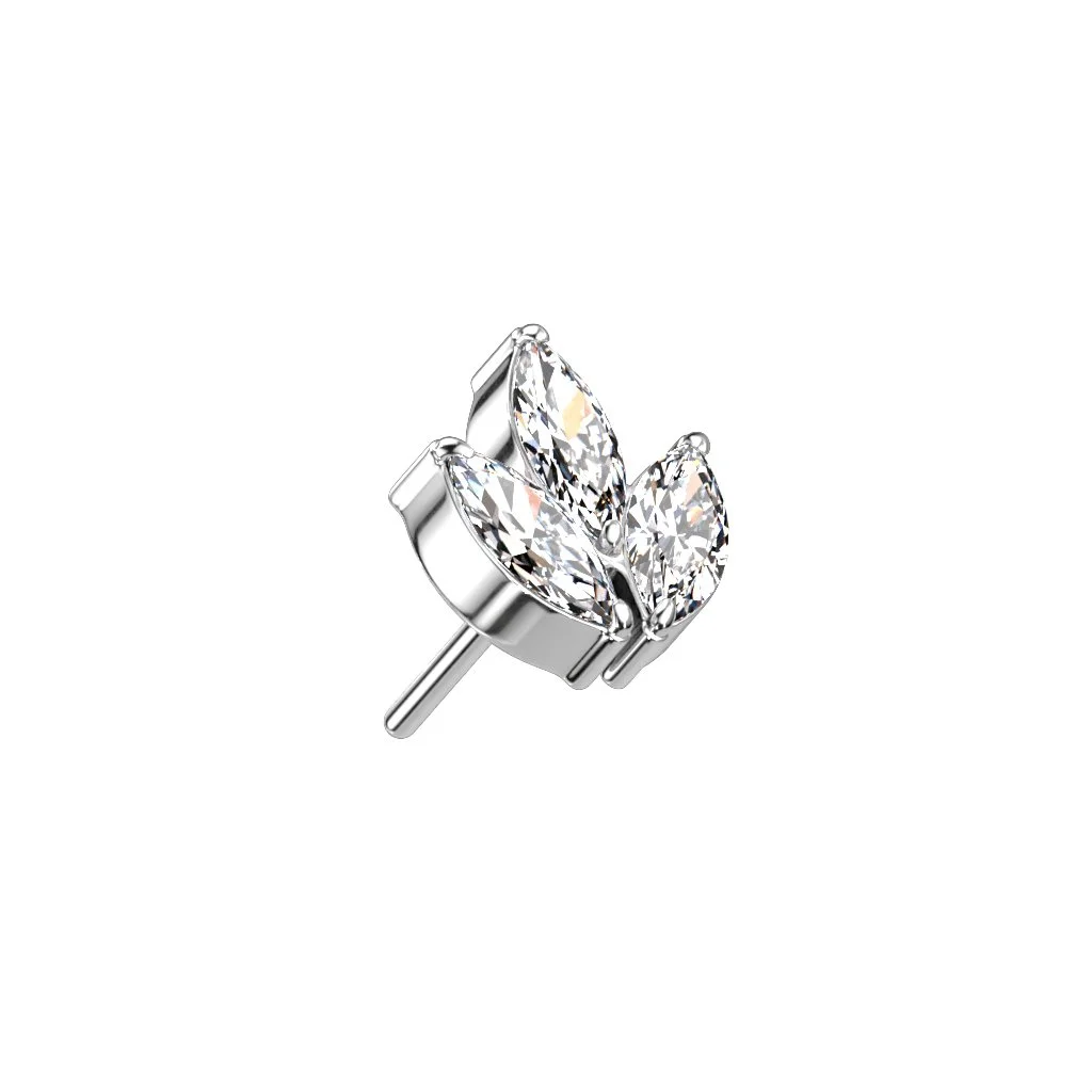 Cluster diamond stud for ear or cartilage piercing