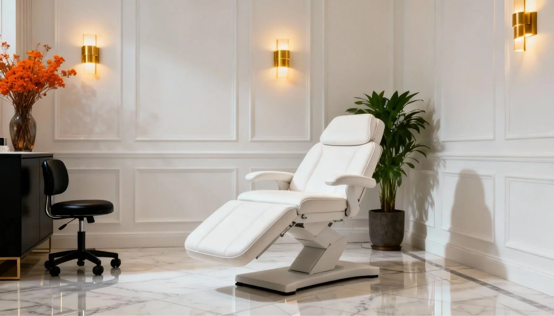 Clean and modern beauty treatment room at Salvation Beauty Ink in Pembroke Pines Florida