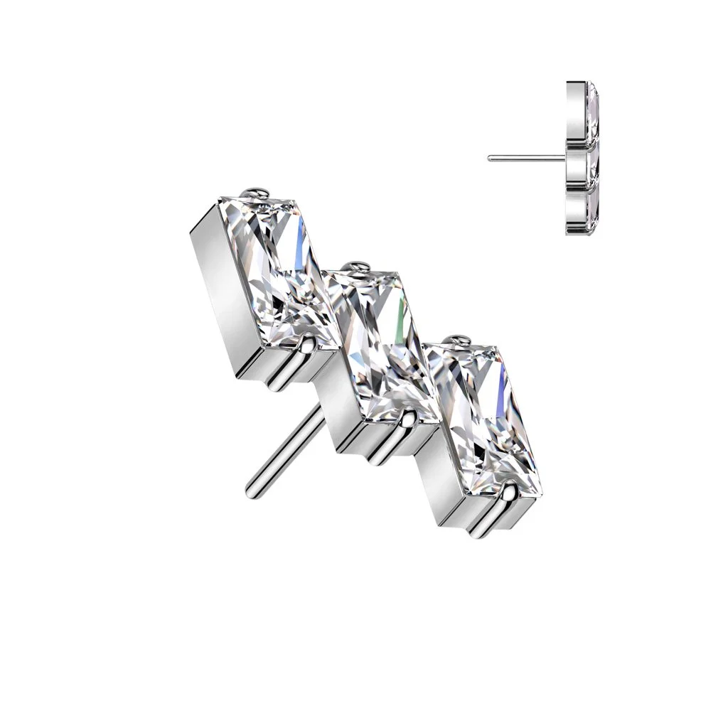Implant-grade titanium marquise cluster threadless end for professional piercing
