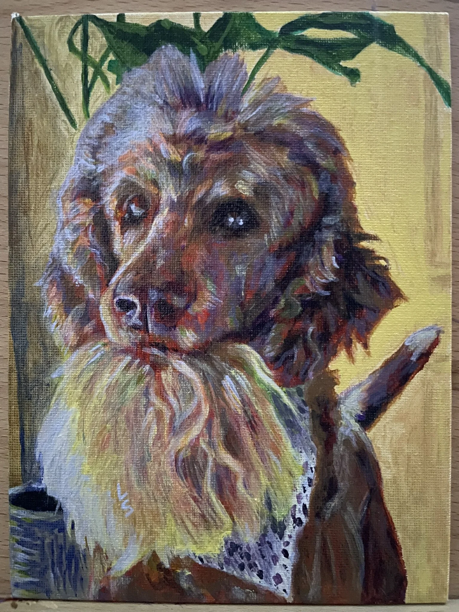 Custom Pet Portrait - Acrylic Paint on Panel, 6" x 8"