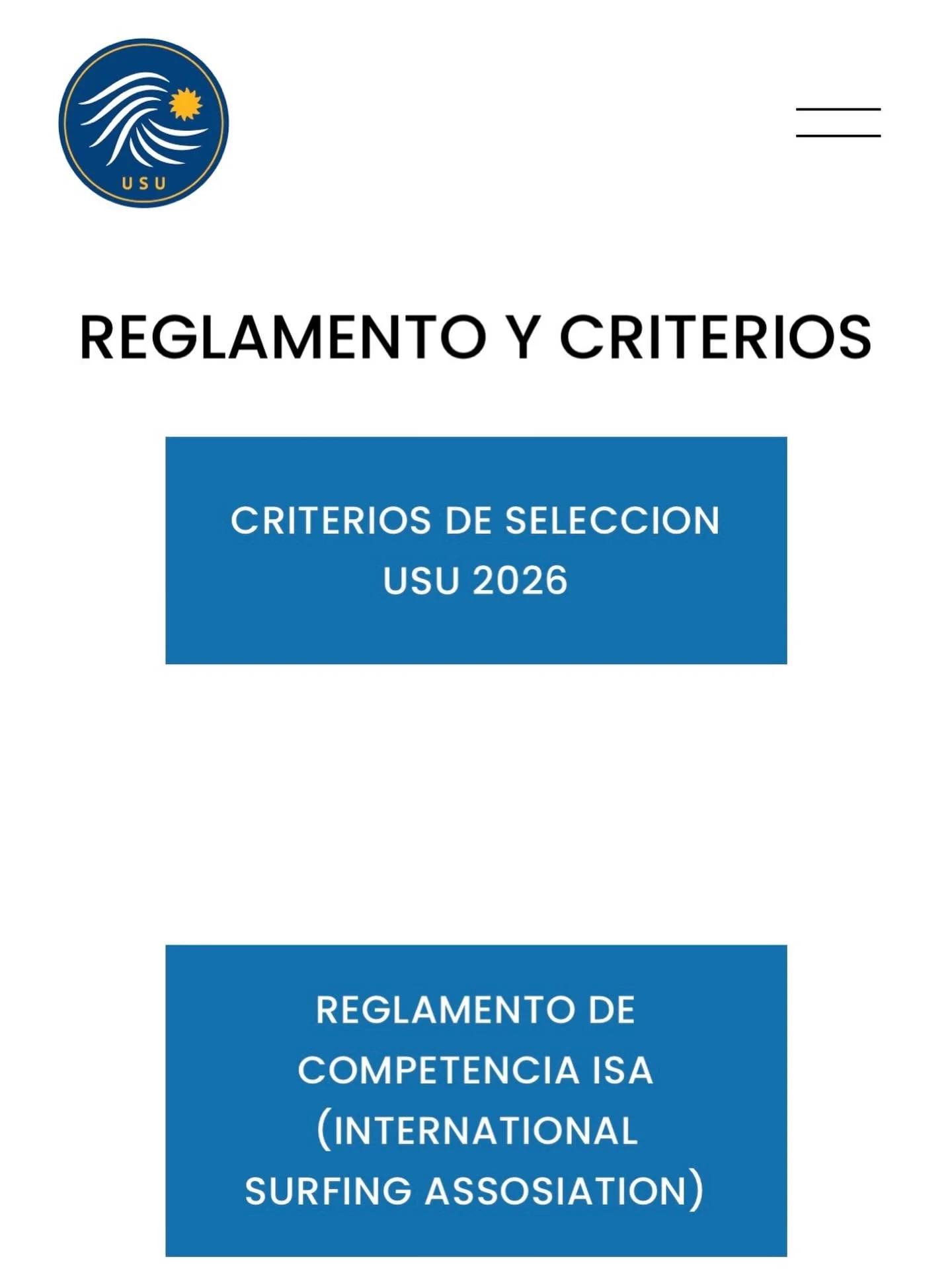 ACTUALIZADA LA WEB USU INCLUYENDO EL CRITERIO 2026

VAMOS ARRIBA
BUENAS OLAS !!!!

@couruguayo
@uydeporte