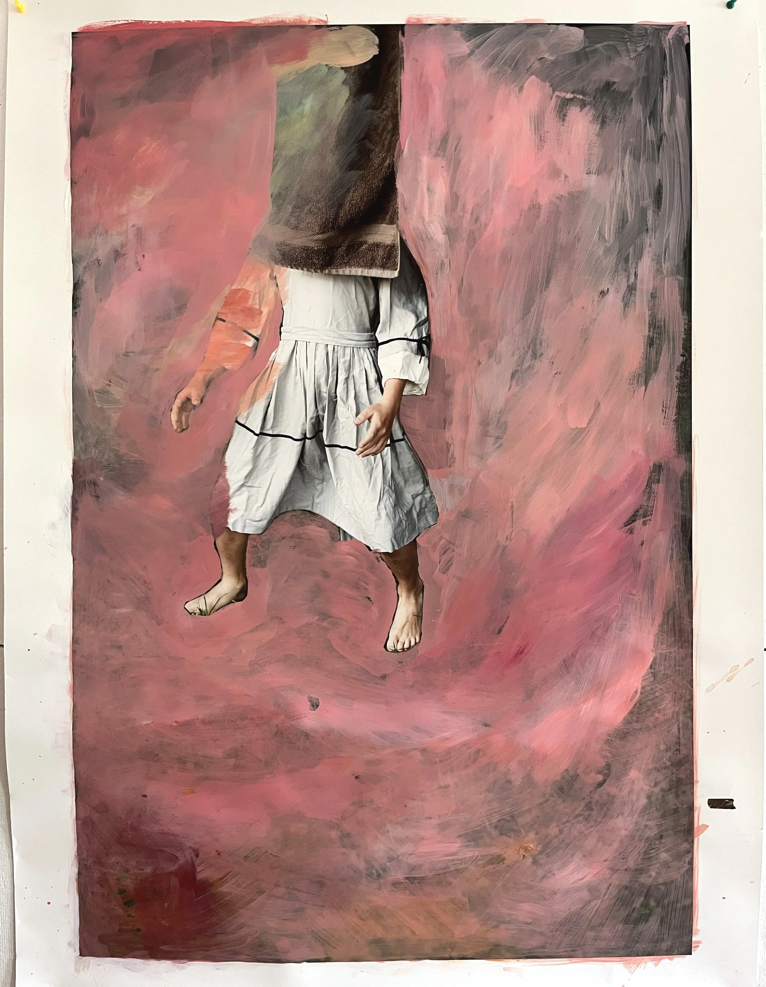 Emergent, acrylic and gouache on inkjet print, 32x44 inches, 2026