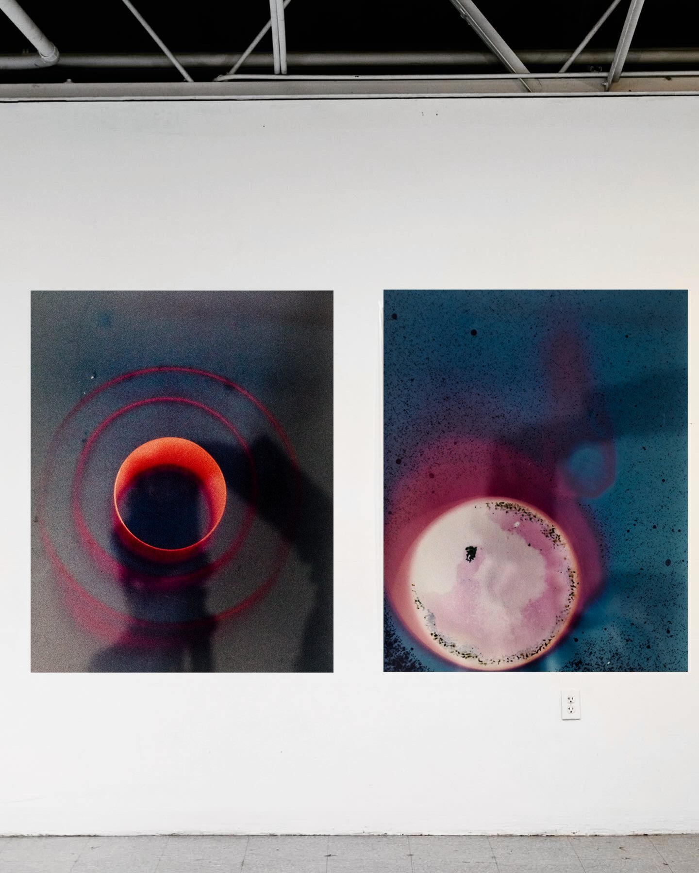 Install view of Red Planet and Smoking Moon, inkjet print on adhesive vinyl, 32x42 inches, Fisher Arts Center Gallery, Bard College, NY, USA, 2025