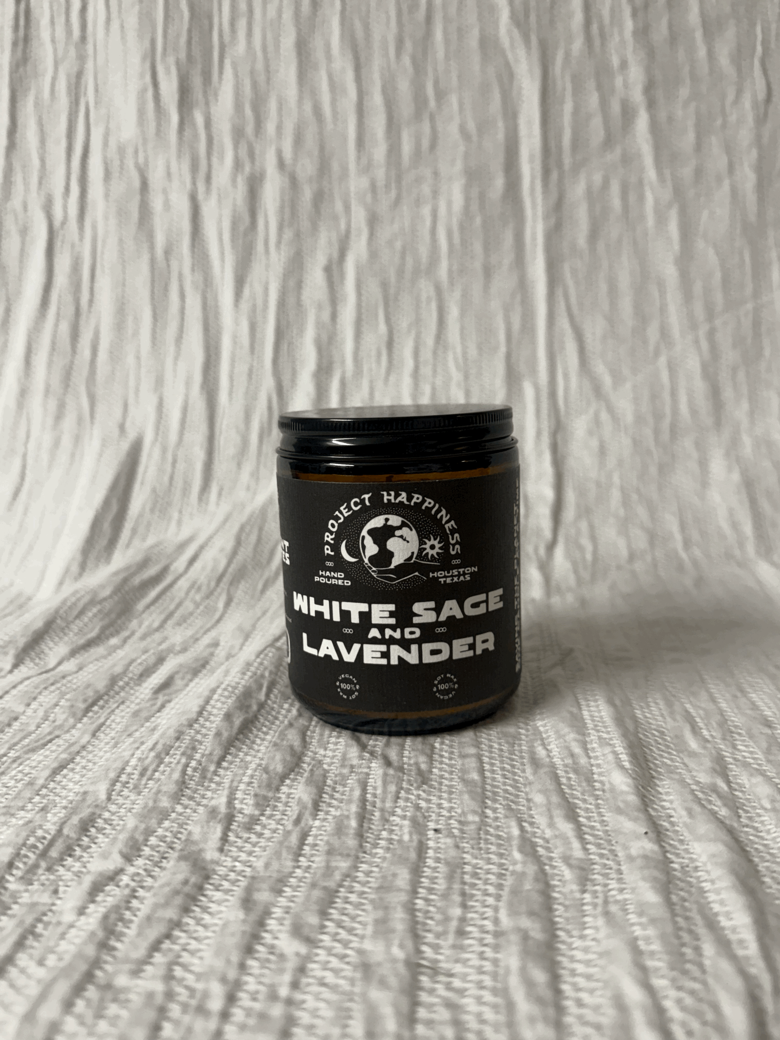 Project Happiness White Sage and Lavender Candle