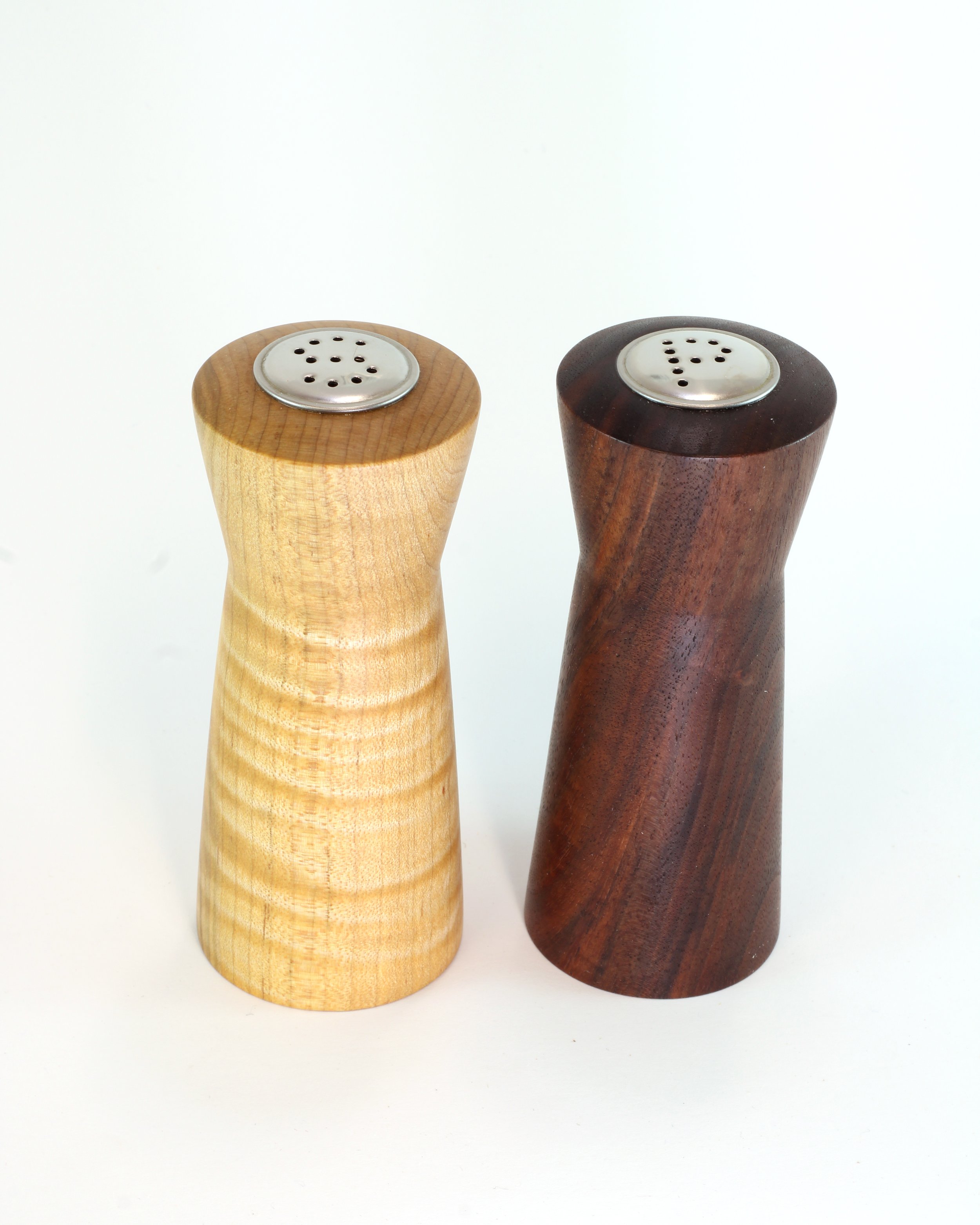 Maple and Walnut Salt n Pepper Shakers
