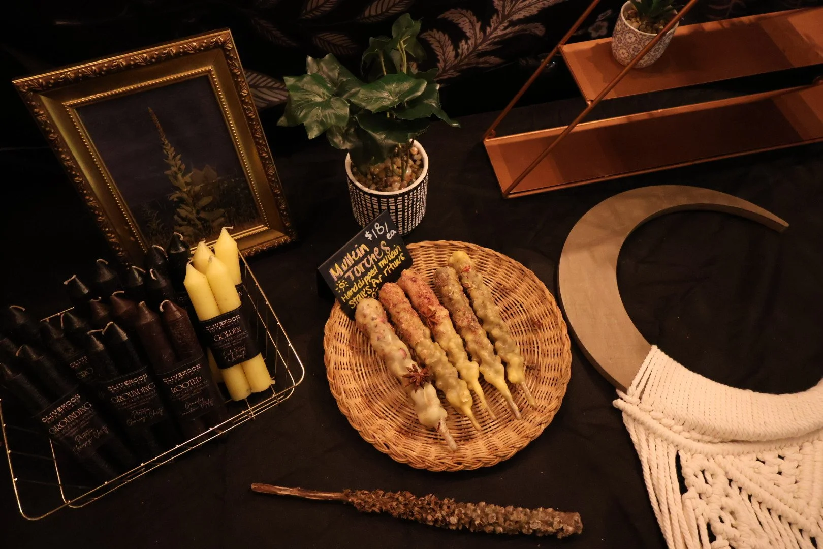 OliveMoon Booth - 5 (chime candles & mullein torches).JPG