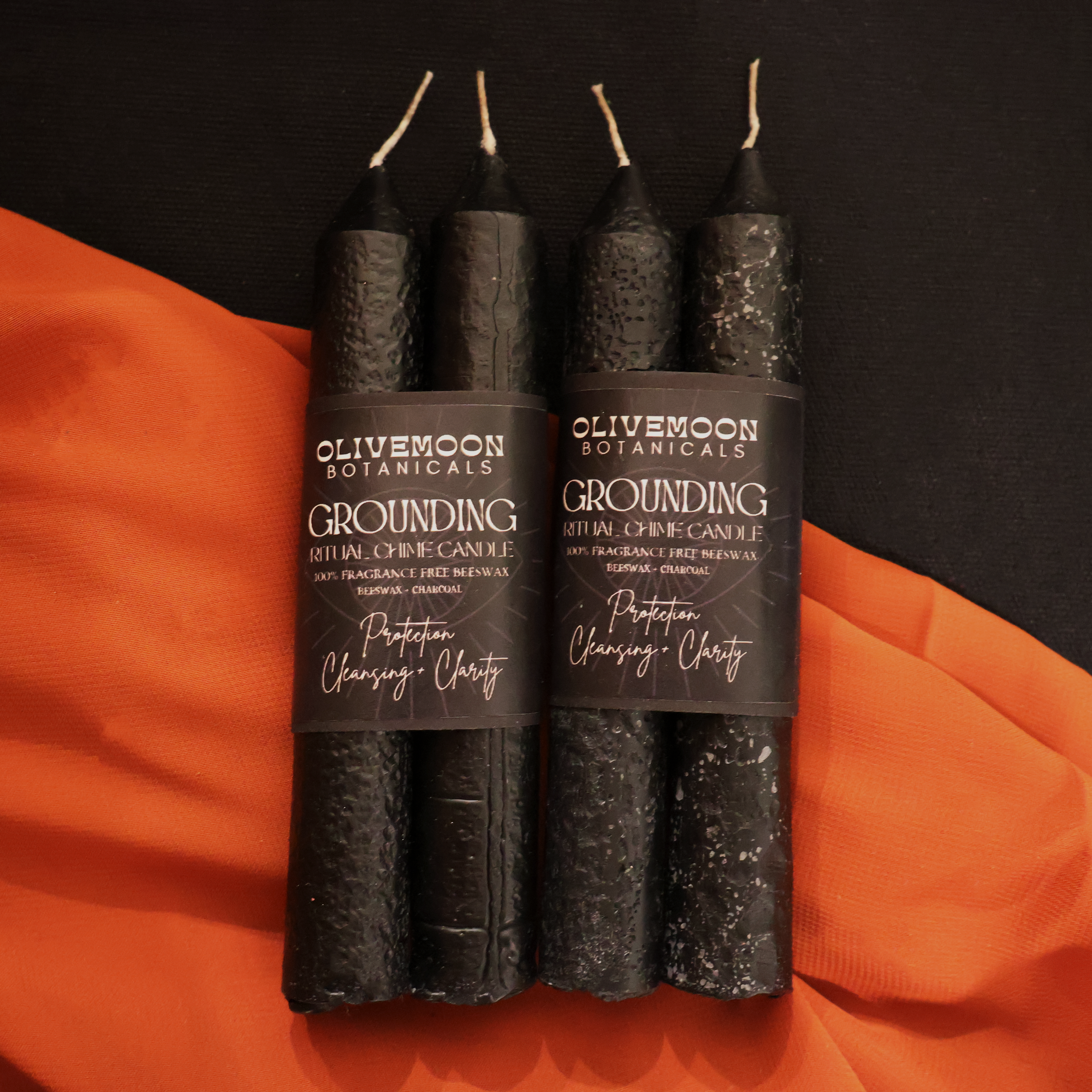 Grounding Beeswax & Charcoal Chime Candle
