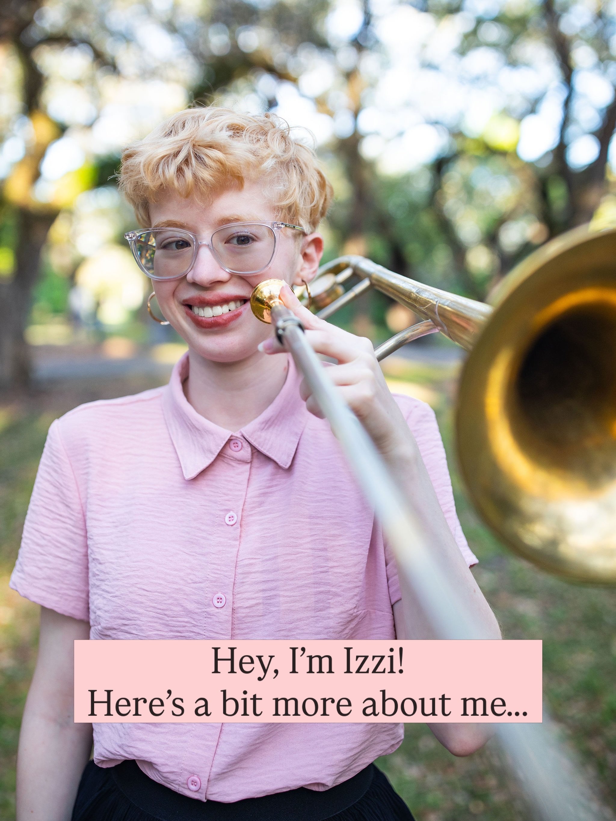 It&rsquo;s about time I reintroduce myself&hellip; 👀
Here are some fun facts about me, my music, and what I love. I hope you&rsquo;ll stick around for the journey!

P.S. Instagram blacked-out my slide that said: &ldquo;I study jazz composition at th