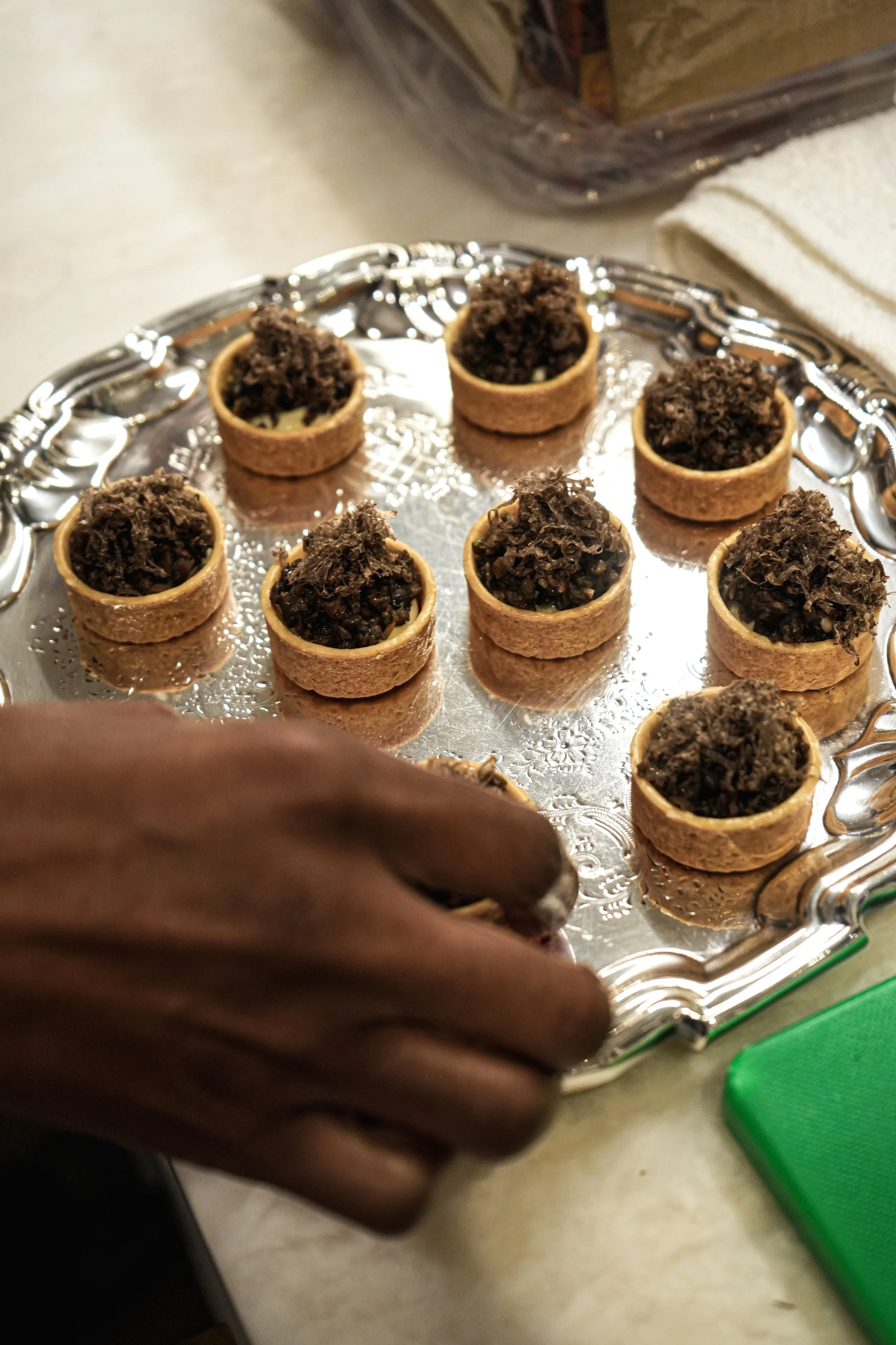 black truffle and mushroom tartlets 
