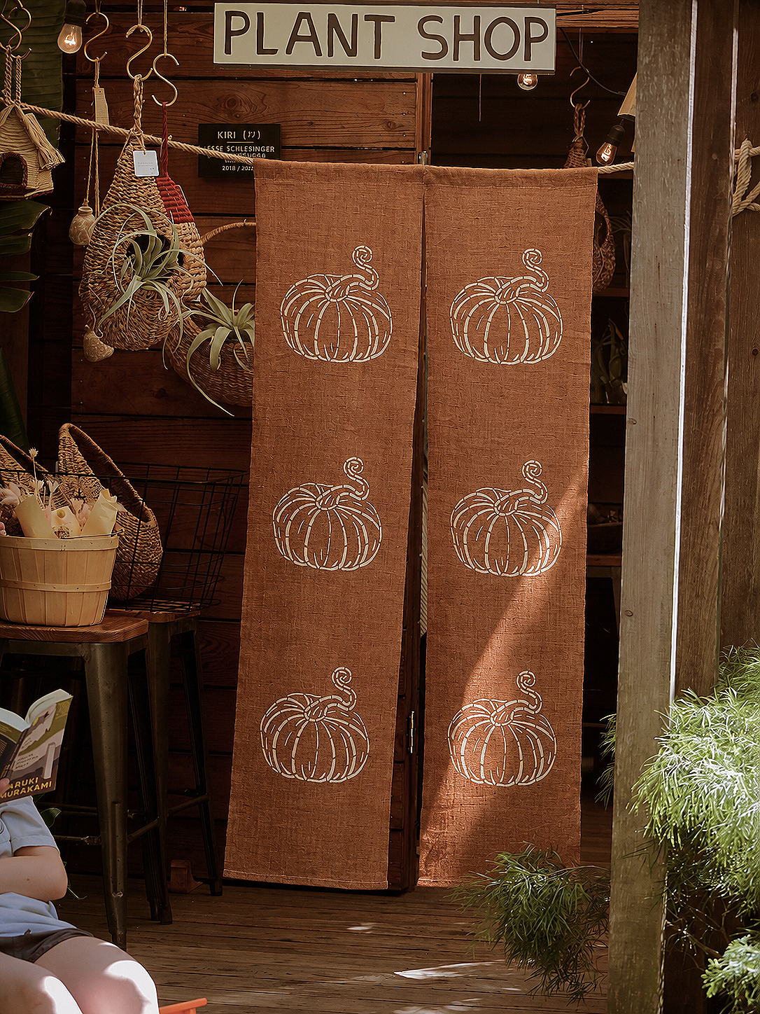 Pumpkin Katazome Noren Curtain