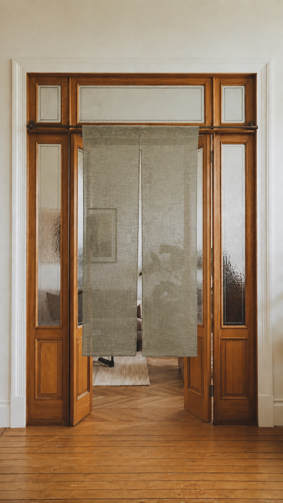 Extra-Wide Doorway Noren Curtain - Plant-Dyed Ramie No.95