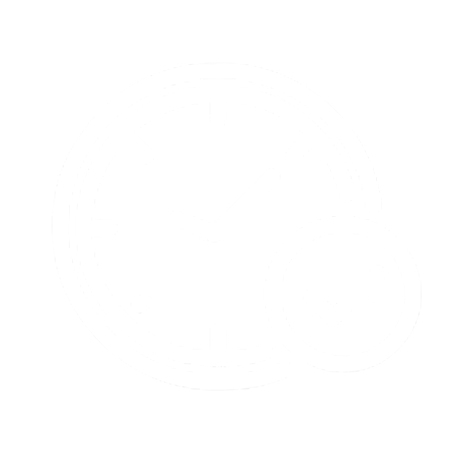 A white icon featuring a checkmark inside a circle, with a gear icon behind it, indicating a confirmed or verified setting or process.