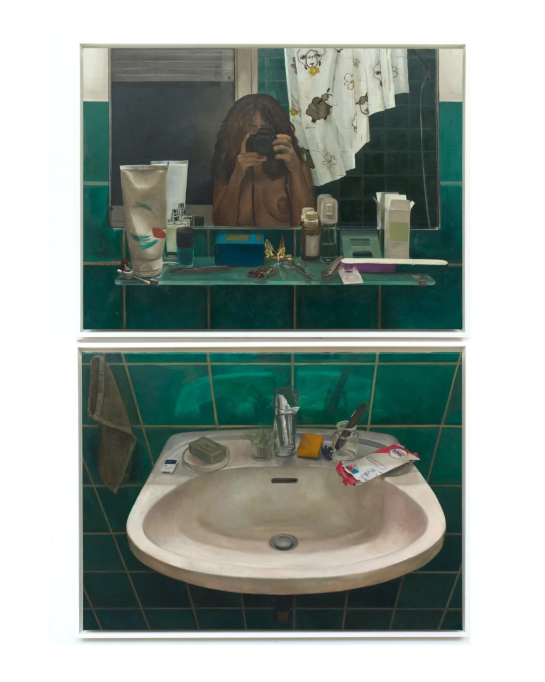 Espejo sin lavabo (privat Sammlung) & Lavabo sin espejo, Öl auf Leinwand, je 80 cm x 60 cm, 2025, 2100€