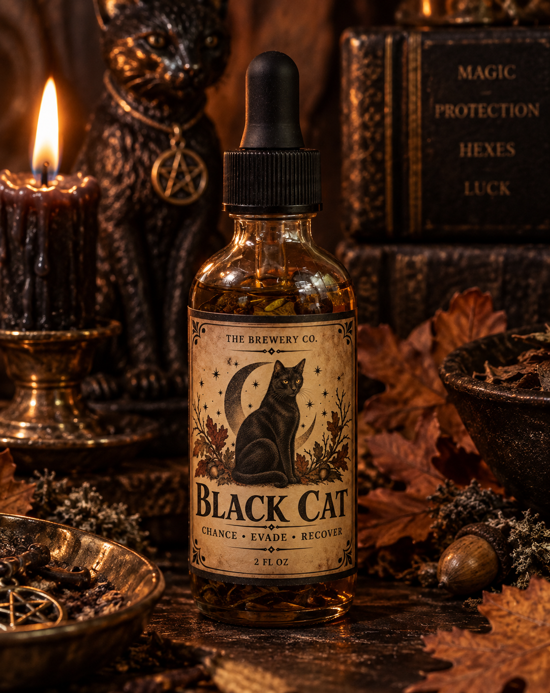 Black Cat — Luck, Evasion & Nine Lives Ritual Oil