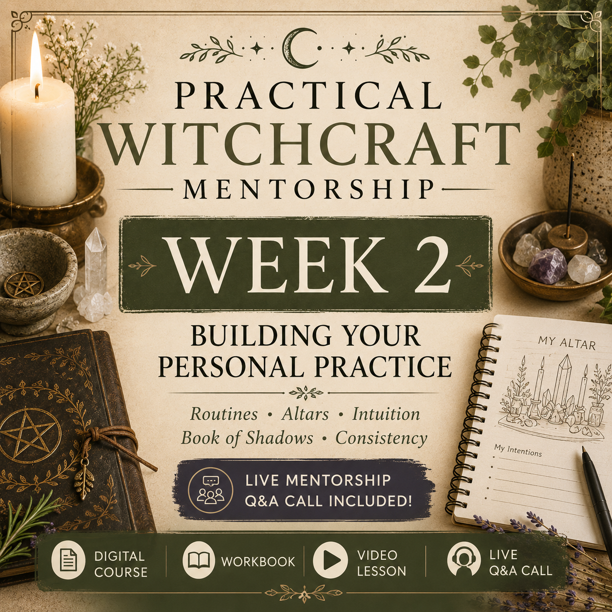 Week 2- Practical Witch Mentorship Course - Instant Digital Download