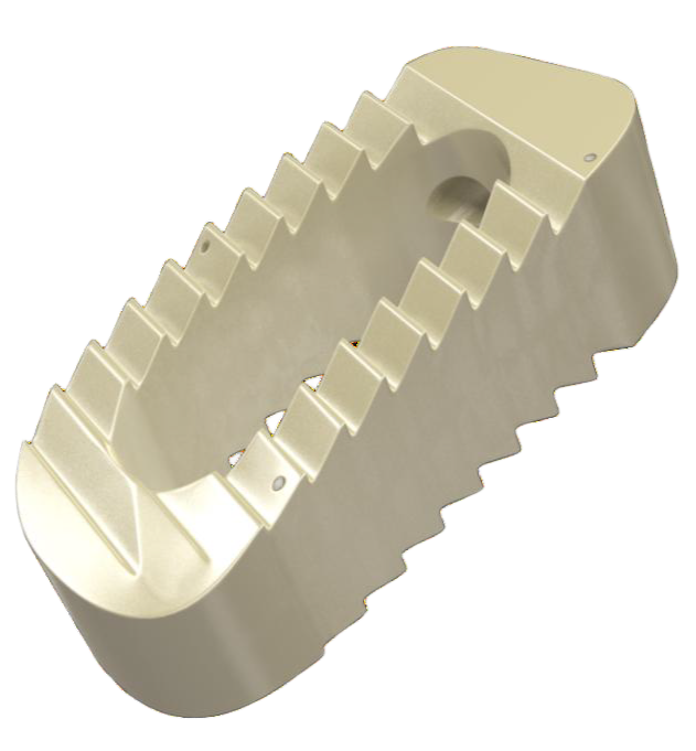 Spine cage structure made from Binsei medical grade PEEK.