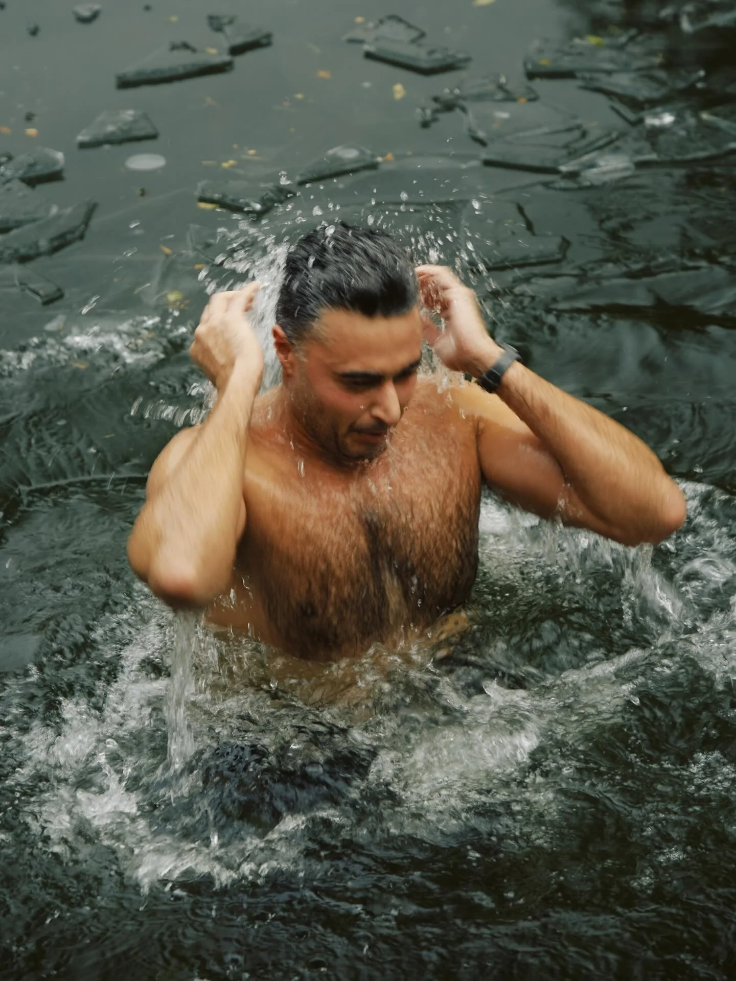 Our Resonance retreat changes with the seasons, but some things stay the same: breathwork, cold plunging, and being fully present in nature.

At our November gathering, a thin layer of ice had already formed on the pond. We met it with curiosity &mda