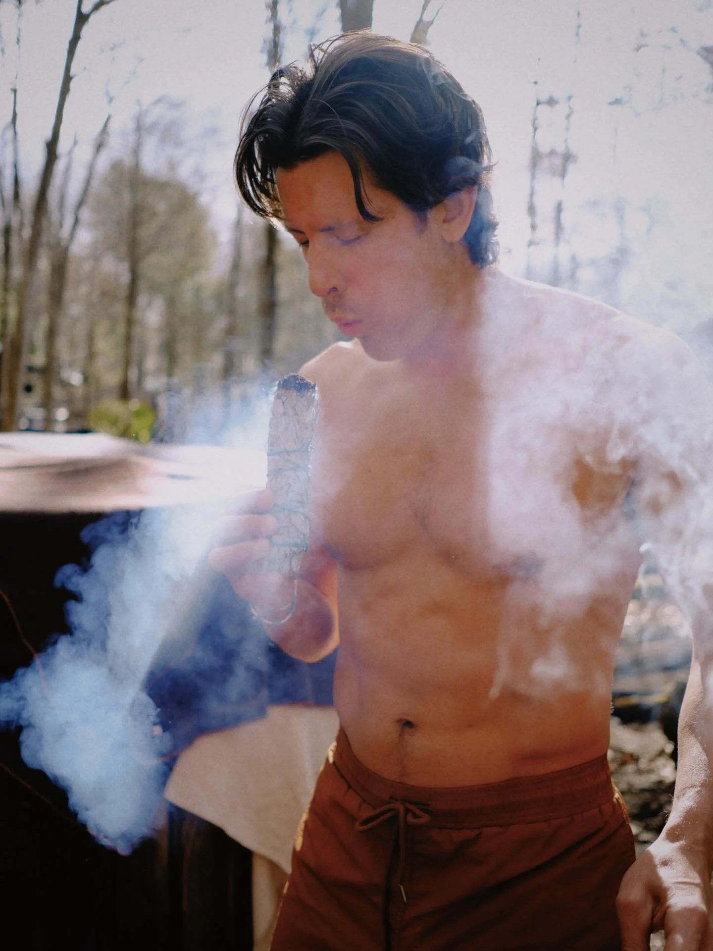 Smudging with sage in Sage&rsquo;s Ravine is a ritual that grounds us in our intention just before stepping into the purification lodge. It is a moment of reverence for the journey ahead. In that pause, everything becomes real.

The scent of burning 