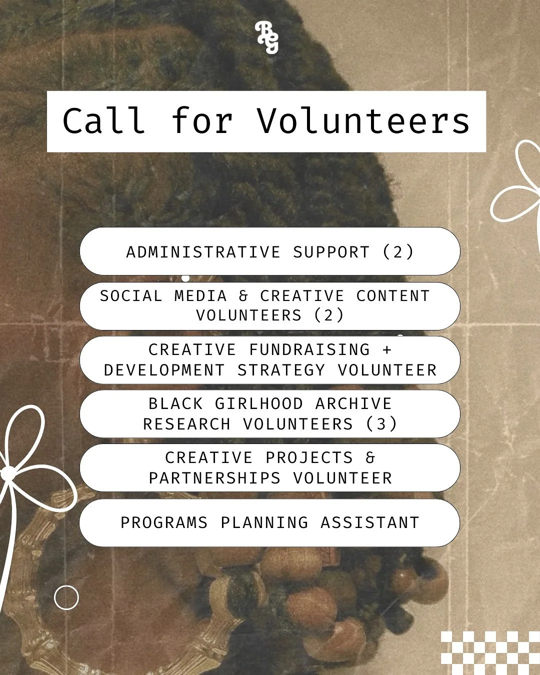 This is an SOS. BGKB is growing fast, and we need a whole lot of extra hands. So many exciting things are happening, and our small-but-mighty team is tapped out. We need you to help us keep the magic going.

If you love Black girlhood, community, his