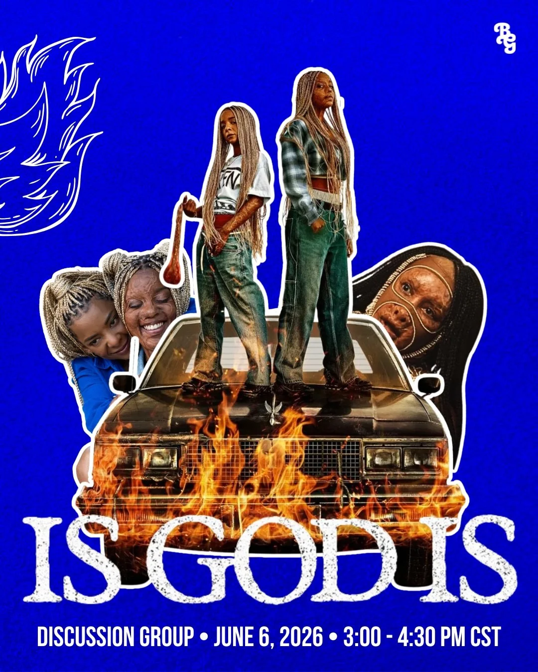 We&rsquo;re excited to host an &lsquo;Is God Is&rsquo; discussion circle! Join us for an evening of dialogue exploring Black girlhood, rage, revenge, survival, morality, and sisterhood.

Bring your questions, complaints, praise and concern. 

Link in