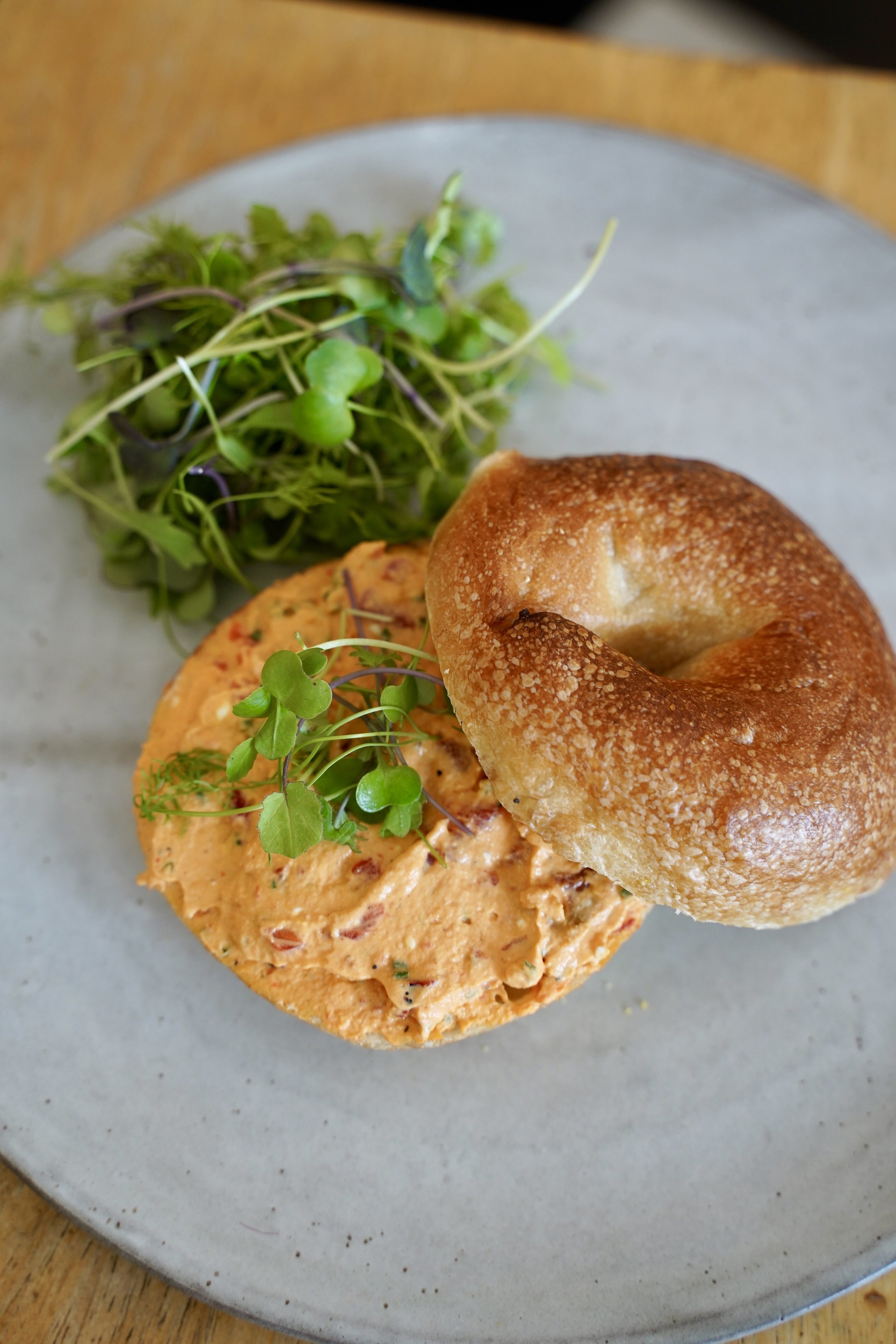 Little House Green Grocery Baltik's bagel with cream cheese