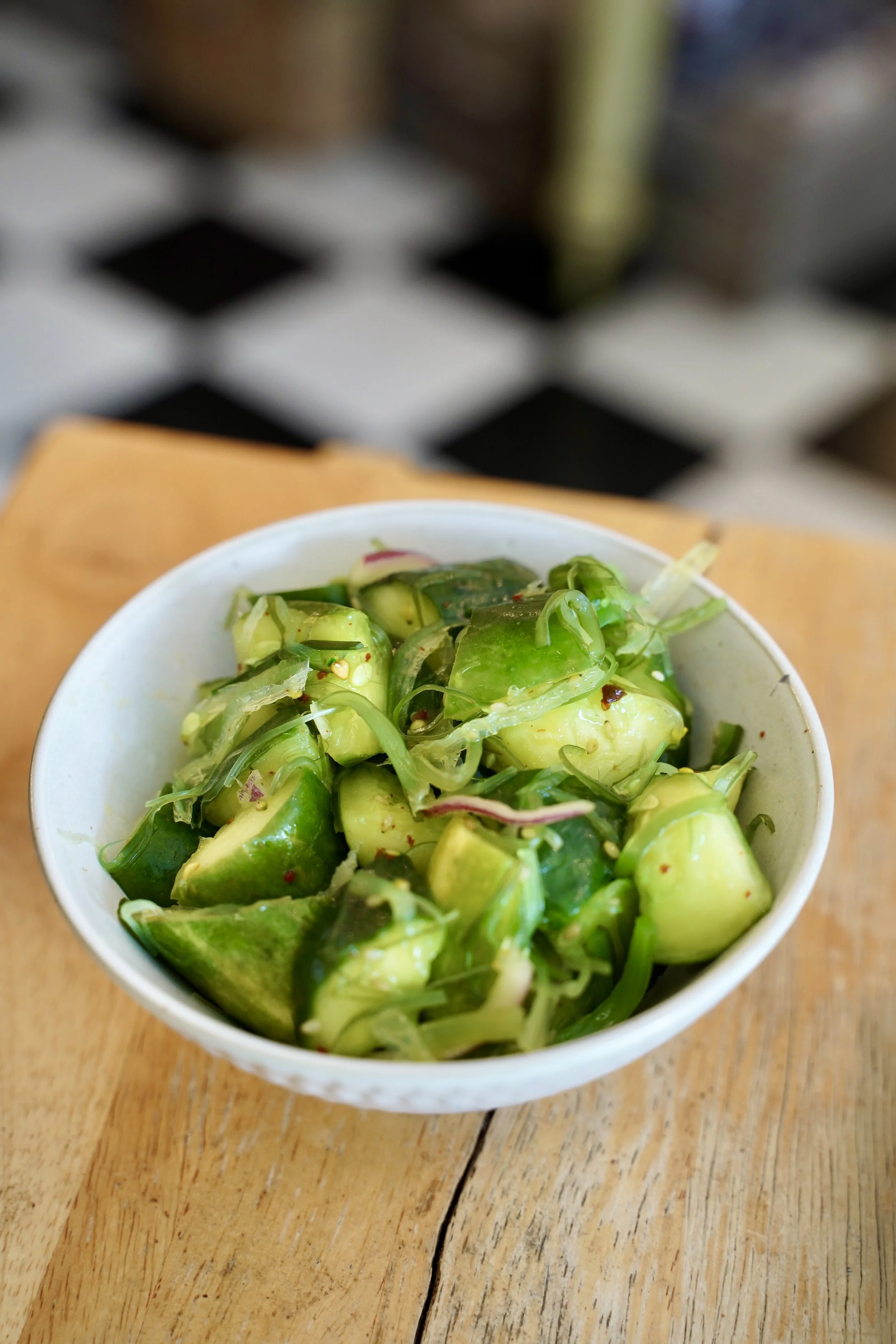 Little House Green grocery cucumber seaweed salad