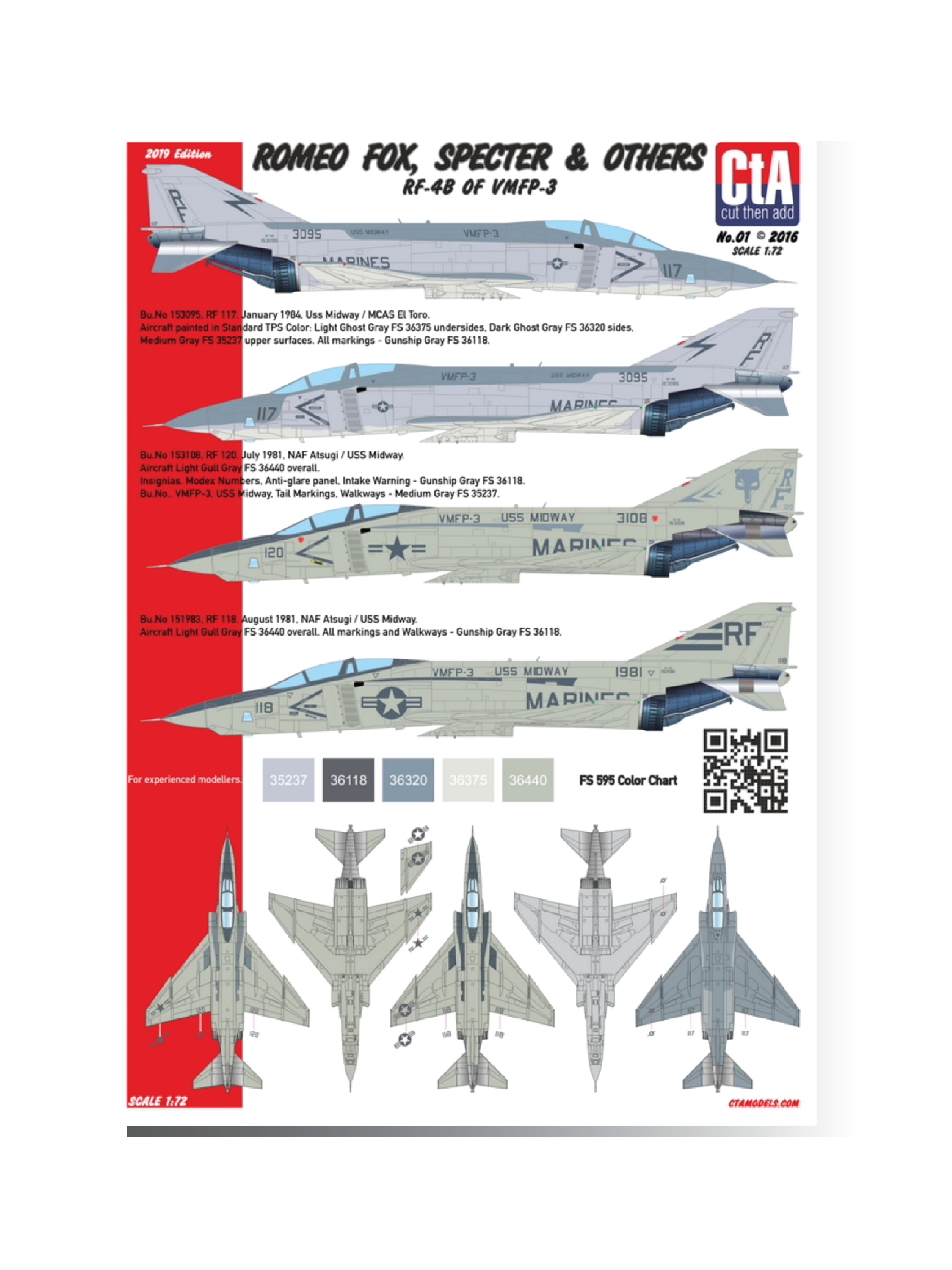 CTA-001 1:72 "Romeo Fox, Specter & Others" - RF-4B of VMFP-3